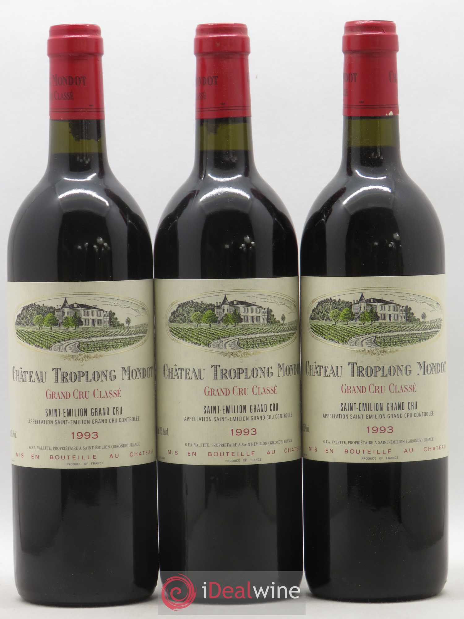 Château Troplong Mondot 1er Grand Cru Classé B 1993 - Lot de 12 bouteilles - 1