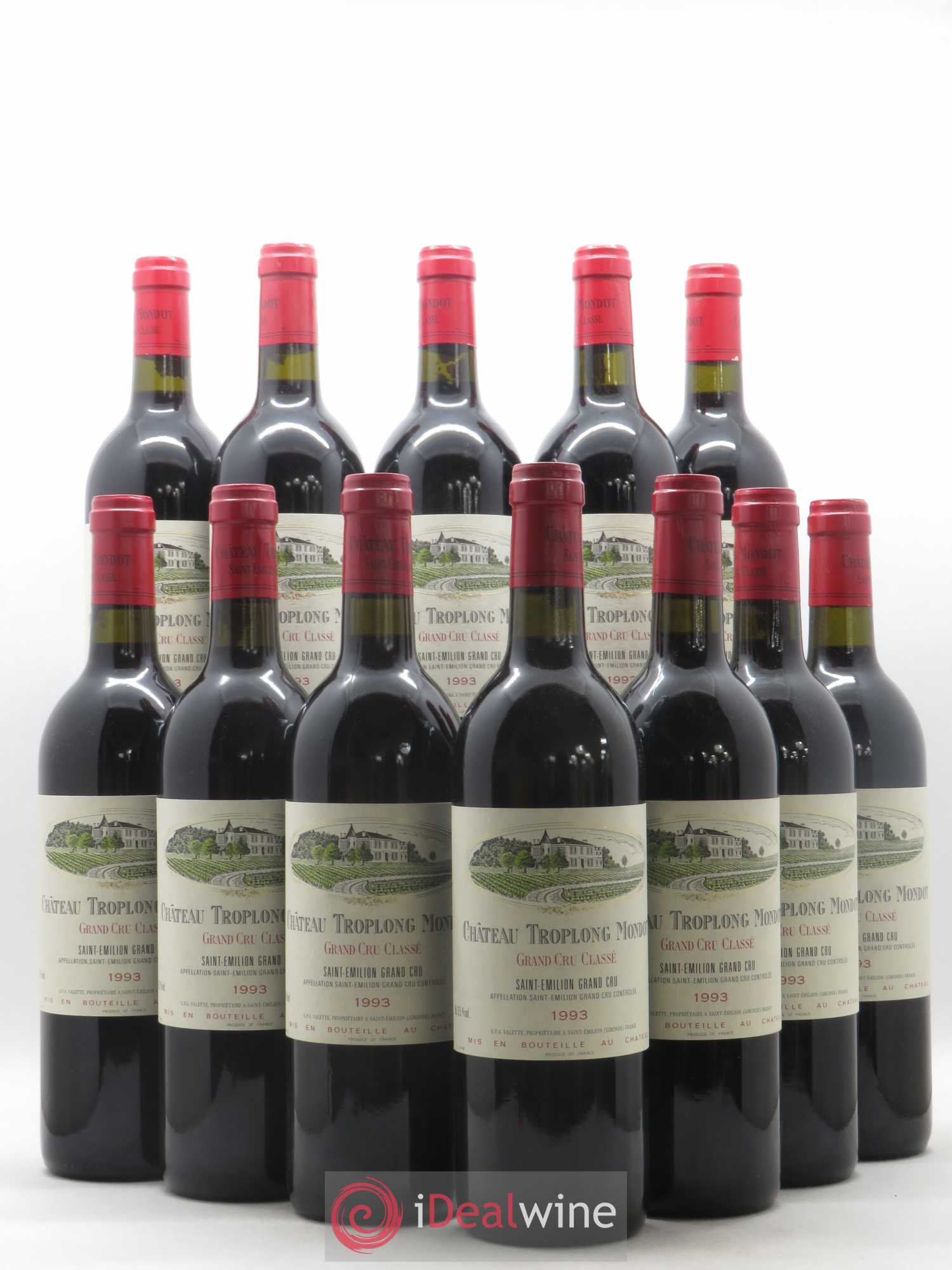 Château Troplong Mondot 1er Grand Cru Classé B 1993 - Lot de 12 bouteilles - 0