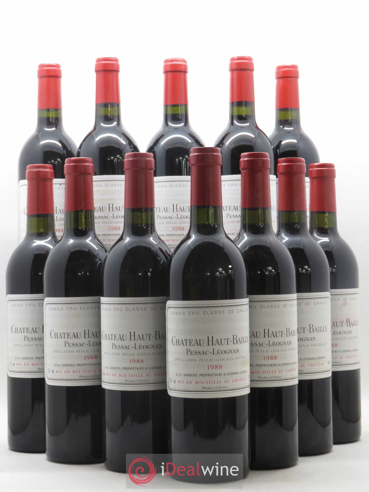 Château Haut-Bailly Cru Classé de Graves 1988 - Lot de 12 bouteilles - 0