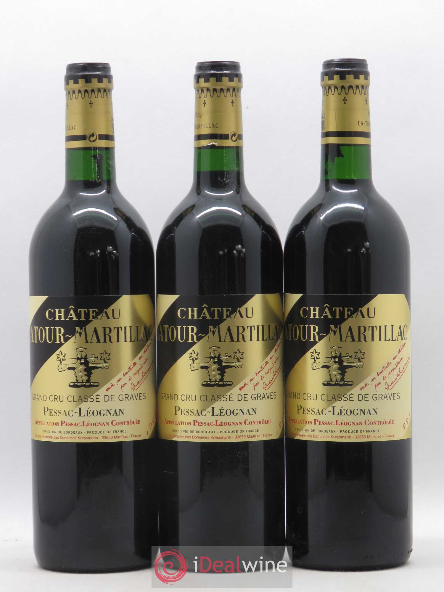 Château Latour-Martillac Cru Classé de Graves 1998 - Lot de 12 bouteilles - 1