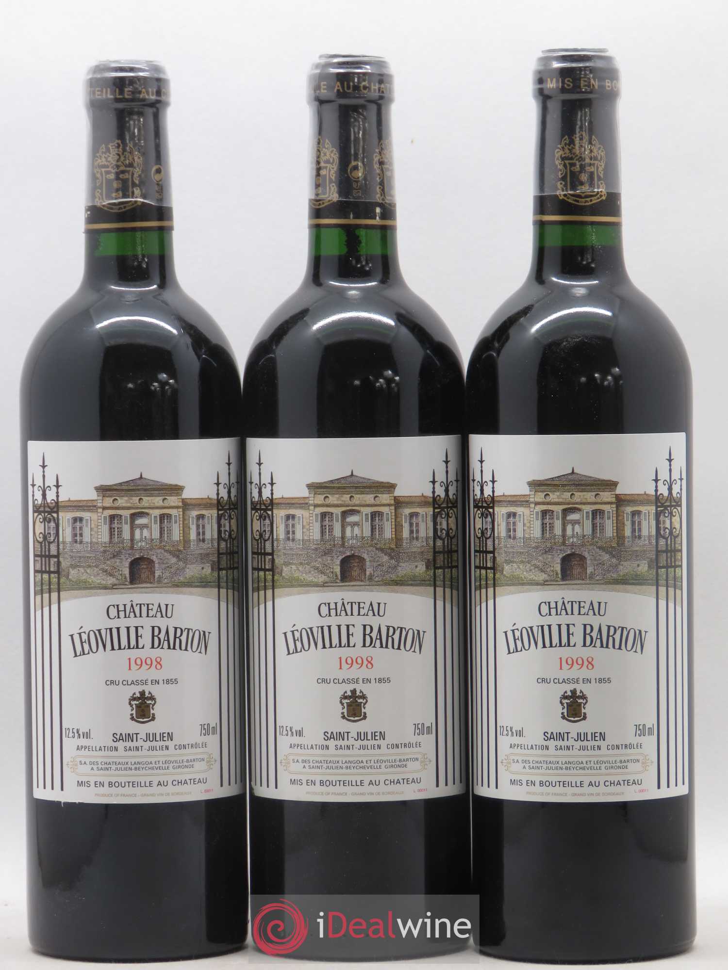 Château Léoville Barton 2ème Grand Cru Classé 1998 - Lot de 12 bouteilles - 1