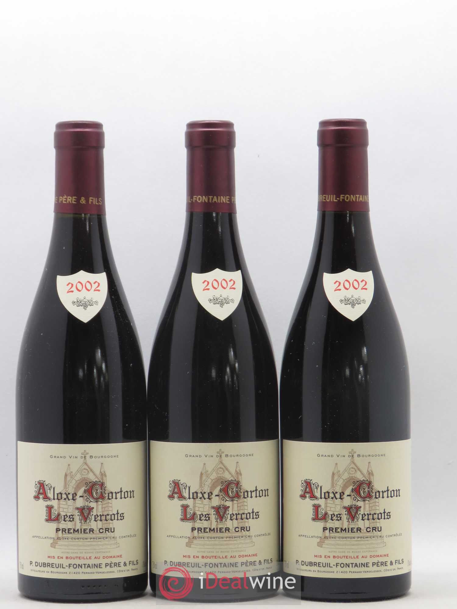 Aloxe-Corton 1er Cru Les Vercots Dubreuil Fontaine 2002 - Posten von 3 Flaschen - 0