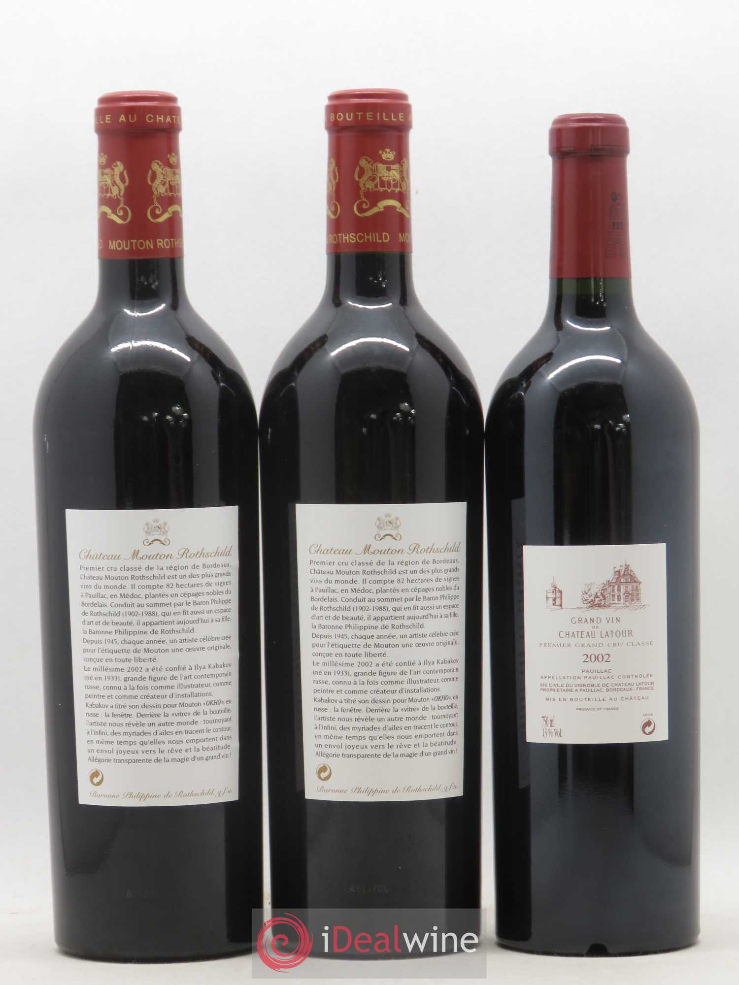 Caisse Primeurs 2 Margaux, 2 Petrus, 2 Haut Brion,2 Latour, 2 Lafite Rothschild, 2 Mouton Rothschild 2002 - Posten von 12 Flaschen - 4