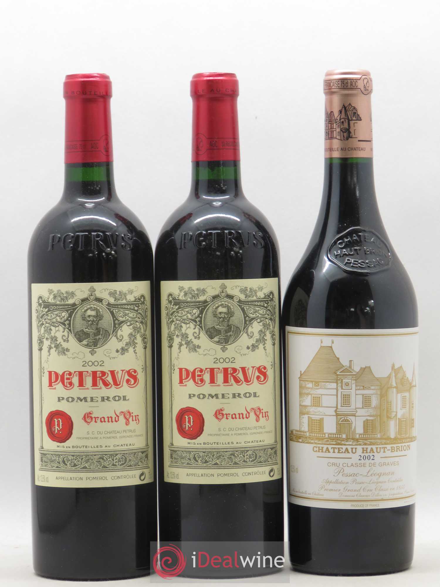 Caisse Primeurs 2 Margaux, 2 Petrus, 2 Haut Brion,2 Latour, 2 Lafite Rothschild, 2 Mouton Rothschild 2002 - Posten von 12 Flaschen - 6