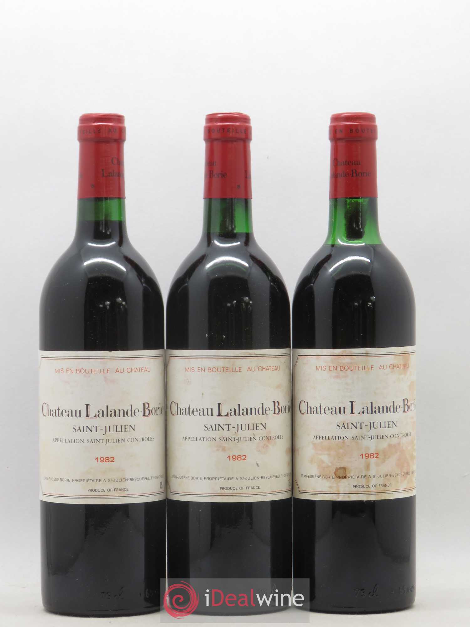 Château Lalande Borie 1982 - Lot de 3 bouteilles - 0