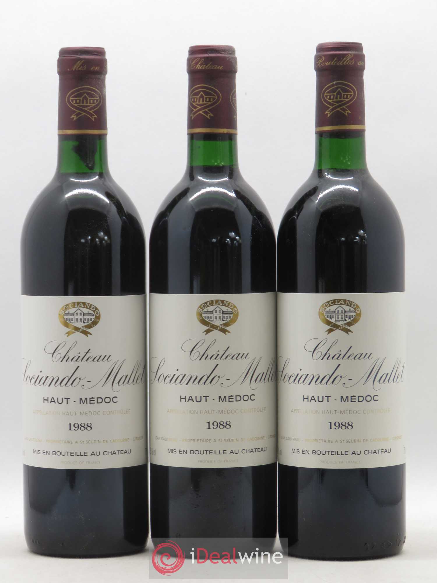 Château Sociando Mallet 1988 - Lot de 12 bouteilles - 1