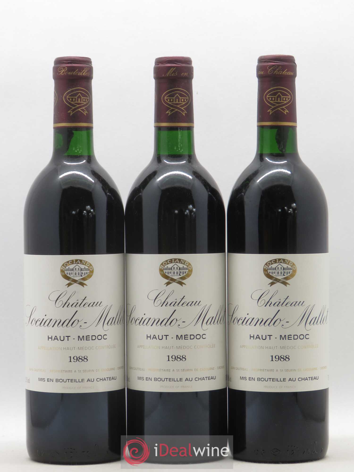 Château Sociando Mallet 1988 - Lot de 12 bouteilles - 2