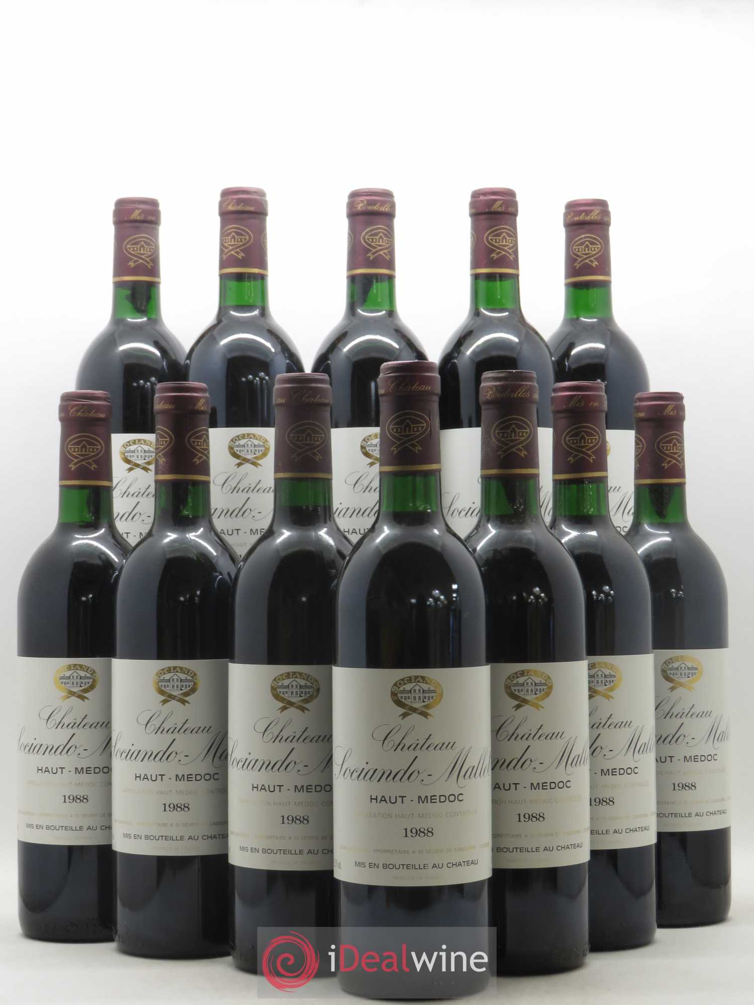 Château Sociando Mallet 1988 - Lot de 12 bouteilles - 0