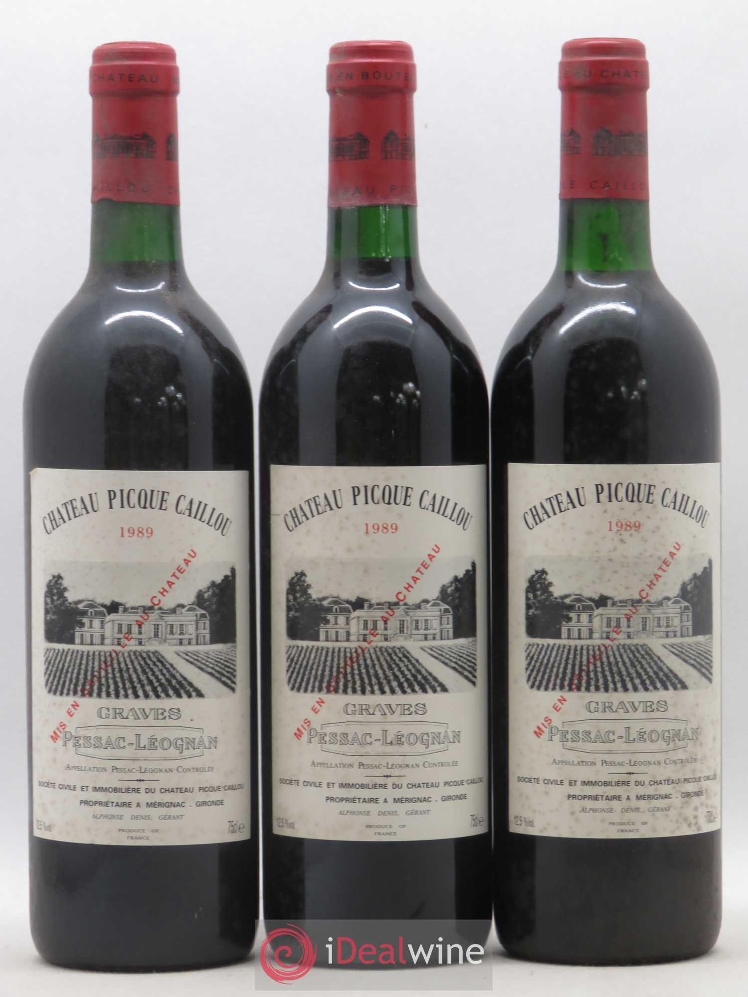 Château Picque Caillou 1989 - Lot of 12 bottles - 1