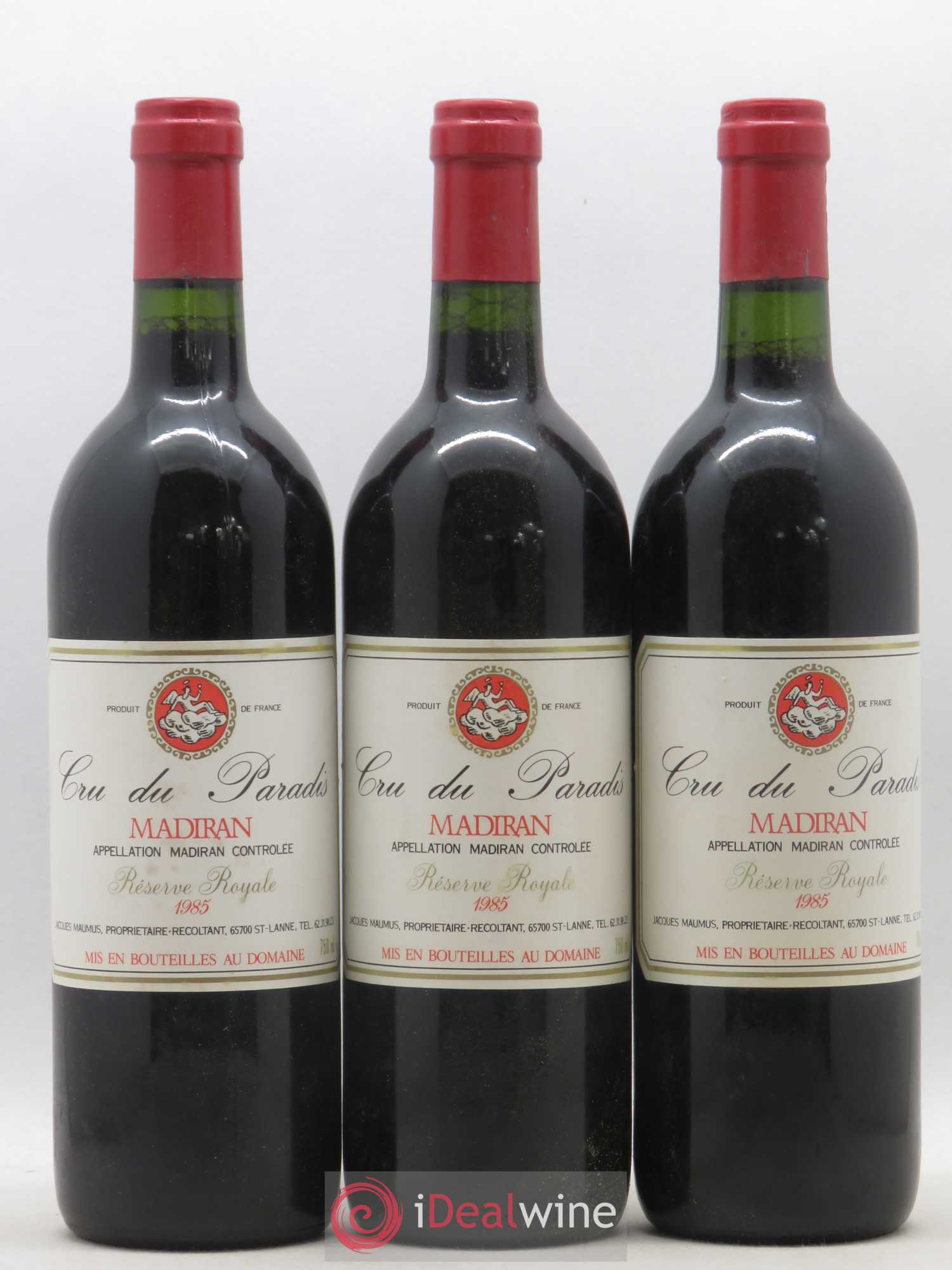 Madiran Cru du Paradis 1985 - Lot de 3 bouteilles - 0