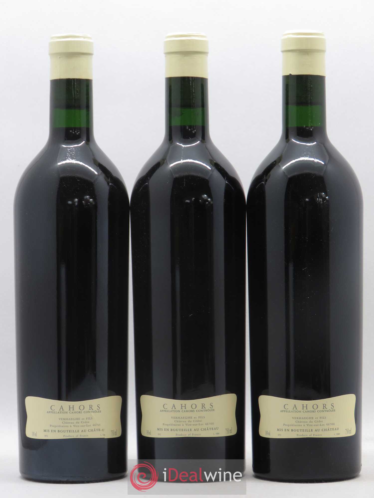 Cahors Château du Cèdre Cuvée Le Cèdre Pascal et Jean-Marc Verhaeghe 1998 - Lotto di 3 bottiglie - 1