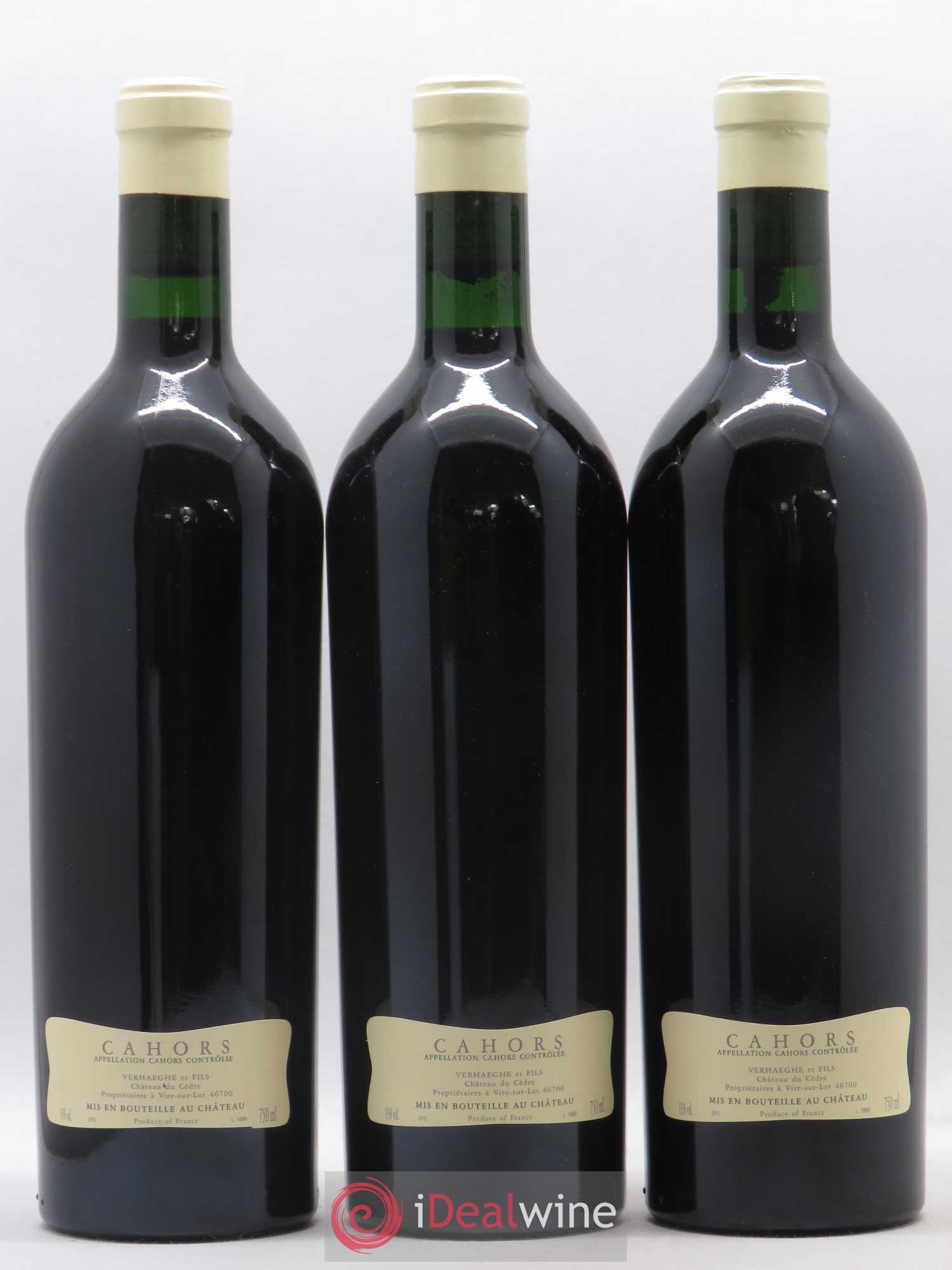 Cahors Château du Cèdre Cuvée Le Cèdre Pascal et Jean-Marc Verhaeghe 1998 - Lotto di 3 bottiglie - 1