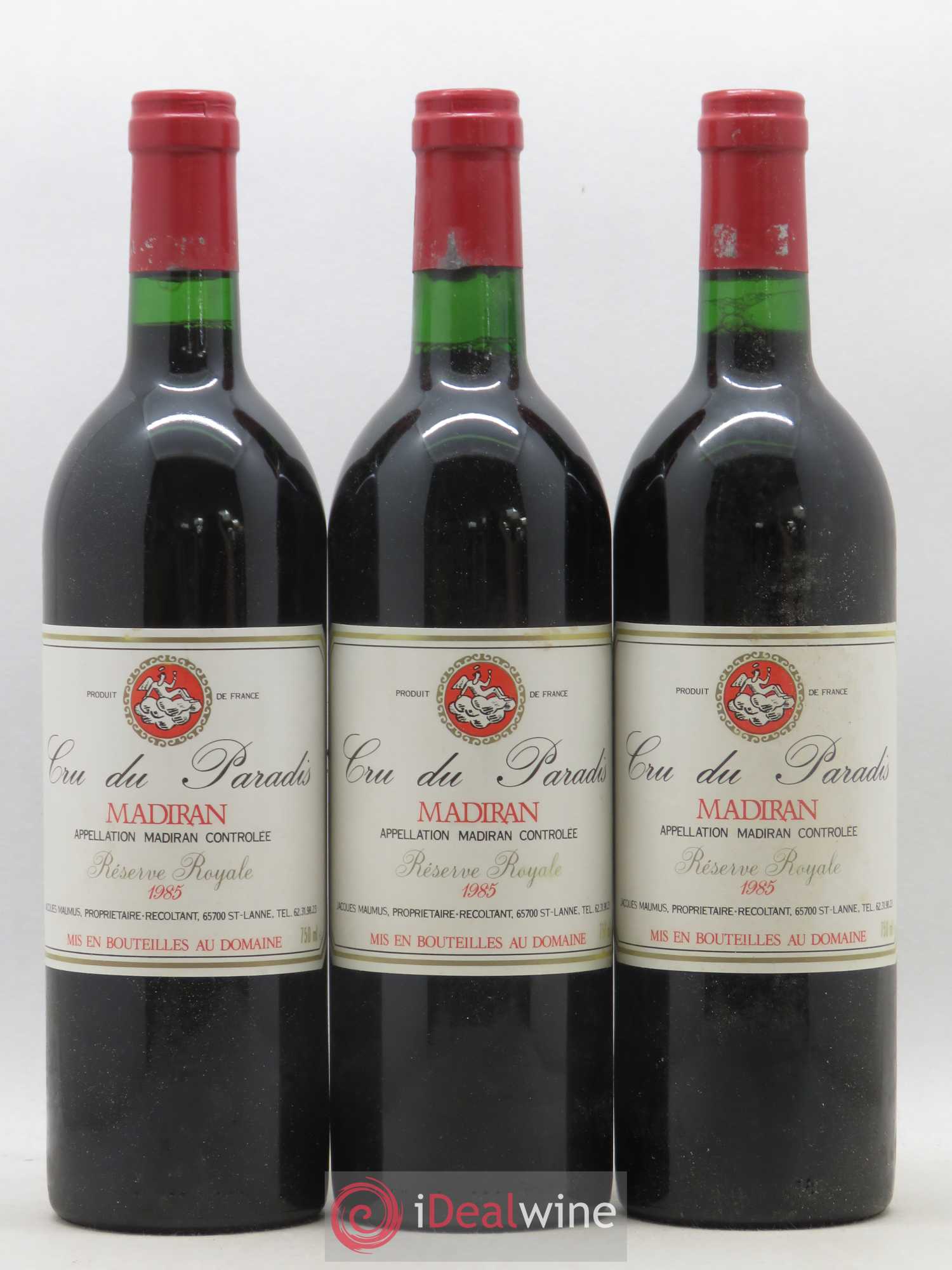 Madiran Cru du Paradis 1985 - Lot de 3 bouteilles - 0