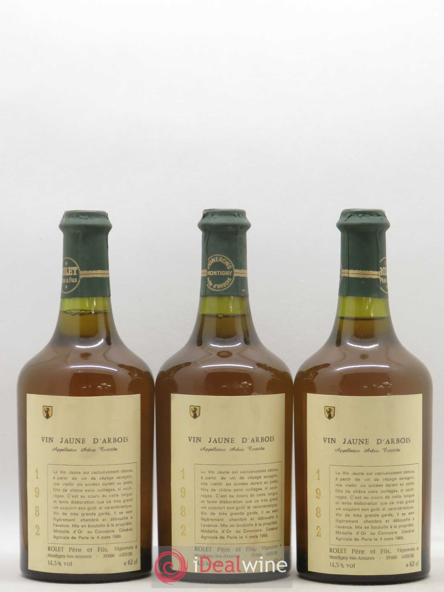 Arbois Vin Jaune Rolet 1982 - Lot de 3 bouteilles - 0