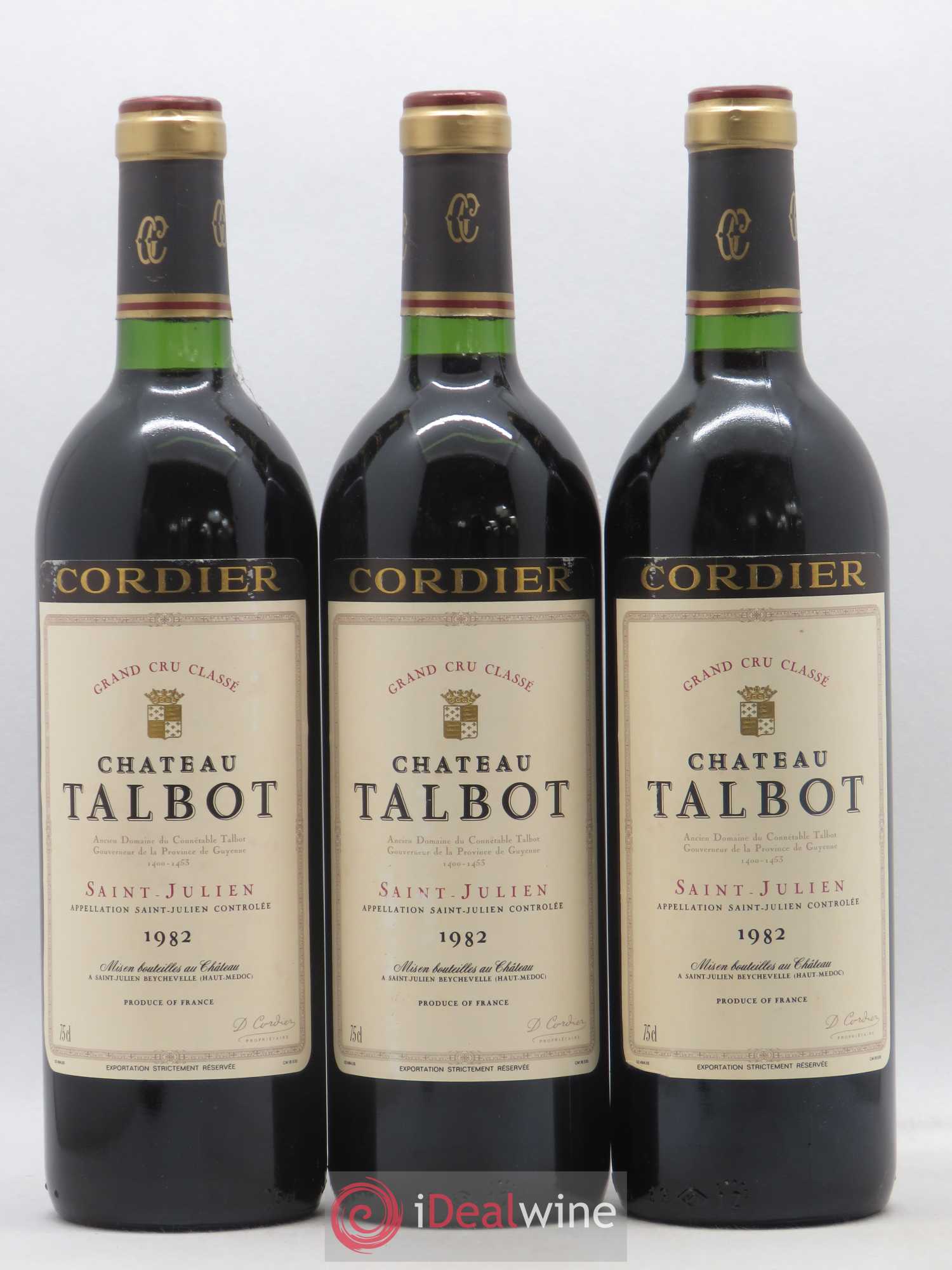 Château Talbot 4ème Grand Cru Classé 1982 - Lot de 6 bouteilles - 1