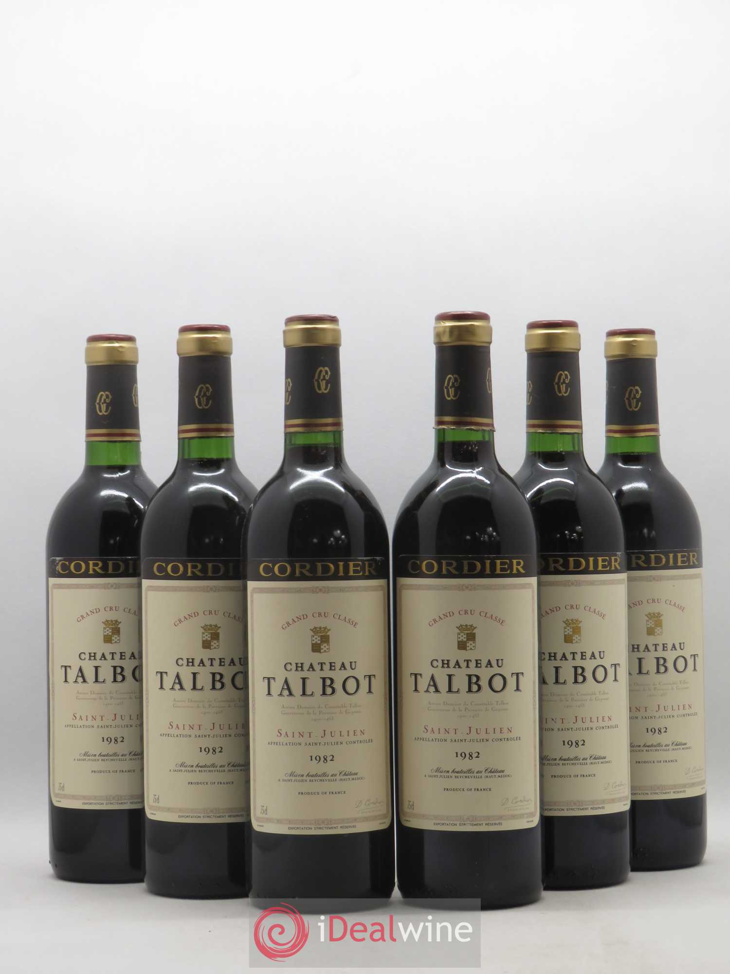 Château Talbot 4ème Grand Cru Classé 1982 - Lot de 6 bouteilles - 0