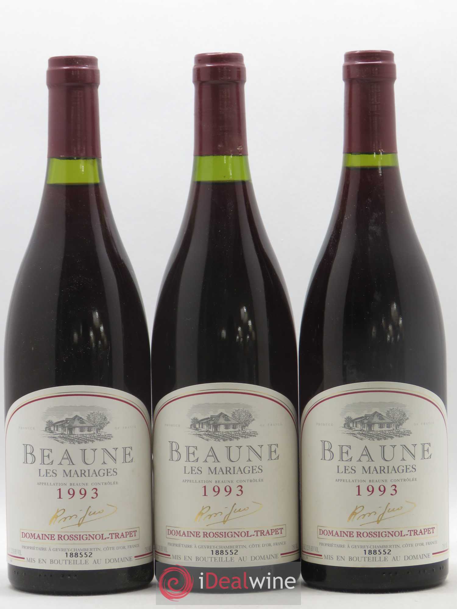 Beaune Les Mariages Rossignol Trapet 1993 - Posten von 12 Flaschen - 4