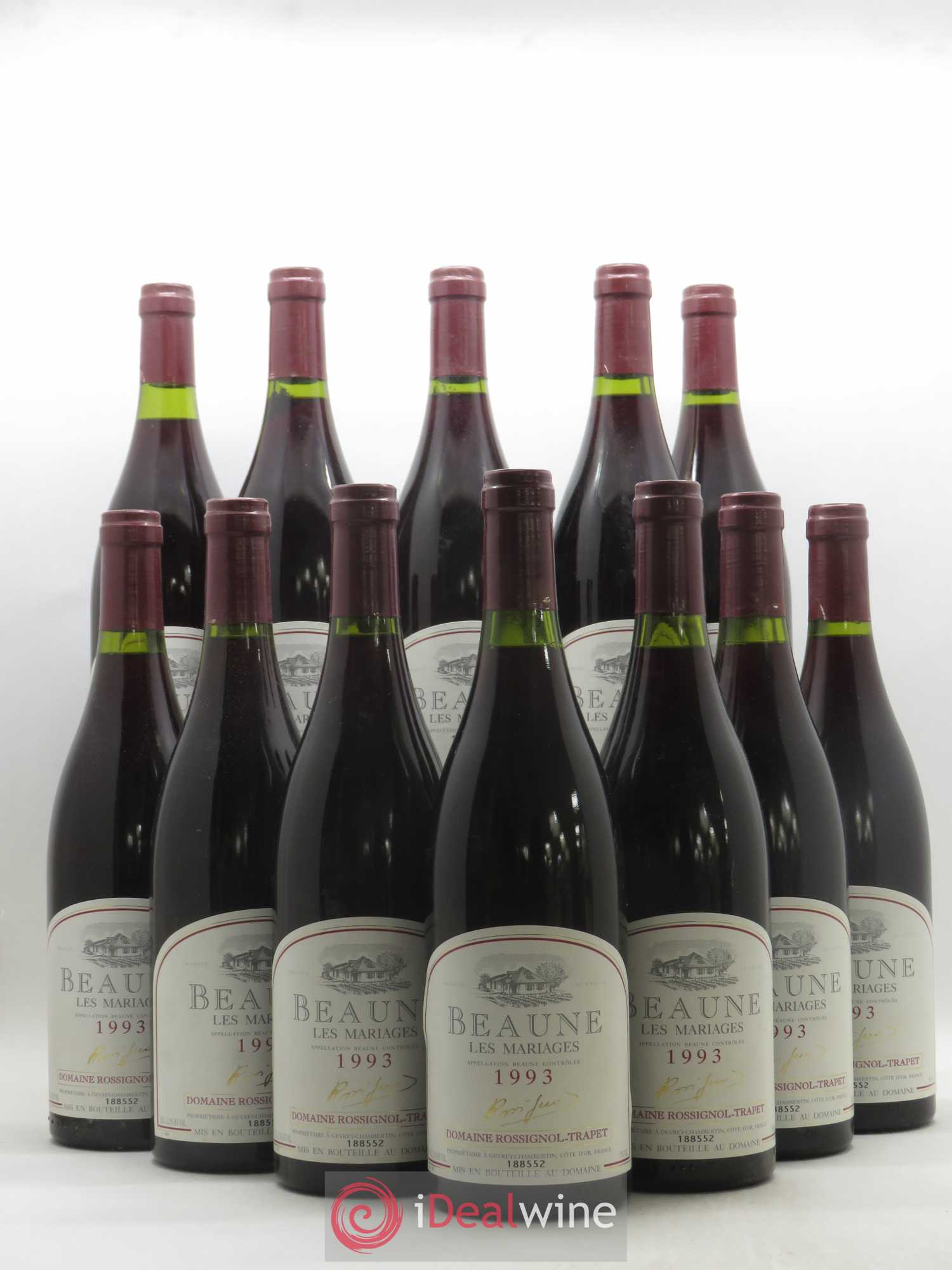 Beaune Les Mariages Rossignol Trapet 1993 - Posten von 12 Flaschen - 0