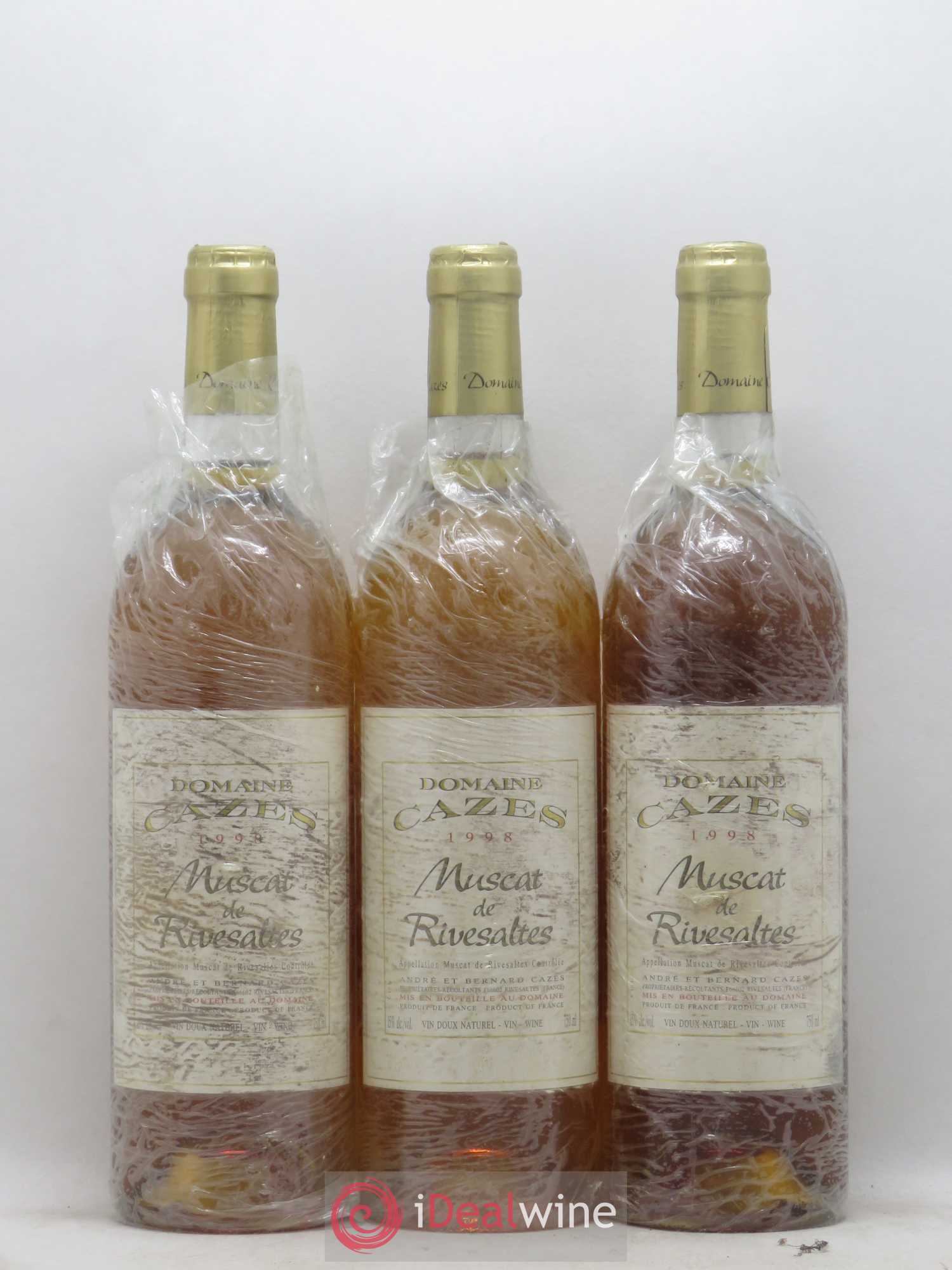 Muscat de Rivesaltes Cazes 1998 - Lot of 3 bottles - 0