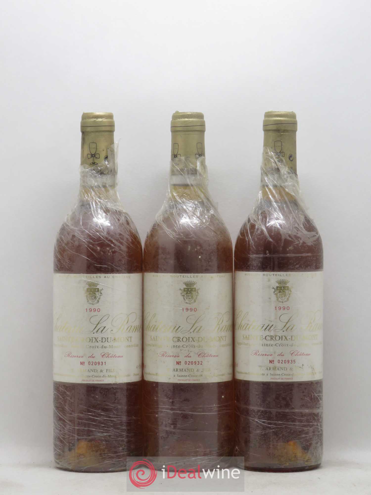Sainte-Croix-du-Mont Château La Rame 1990 - Lotto di 3 bottiglie - 0