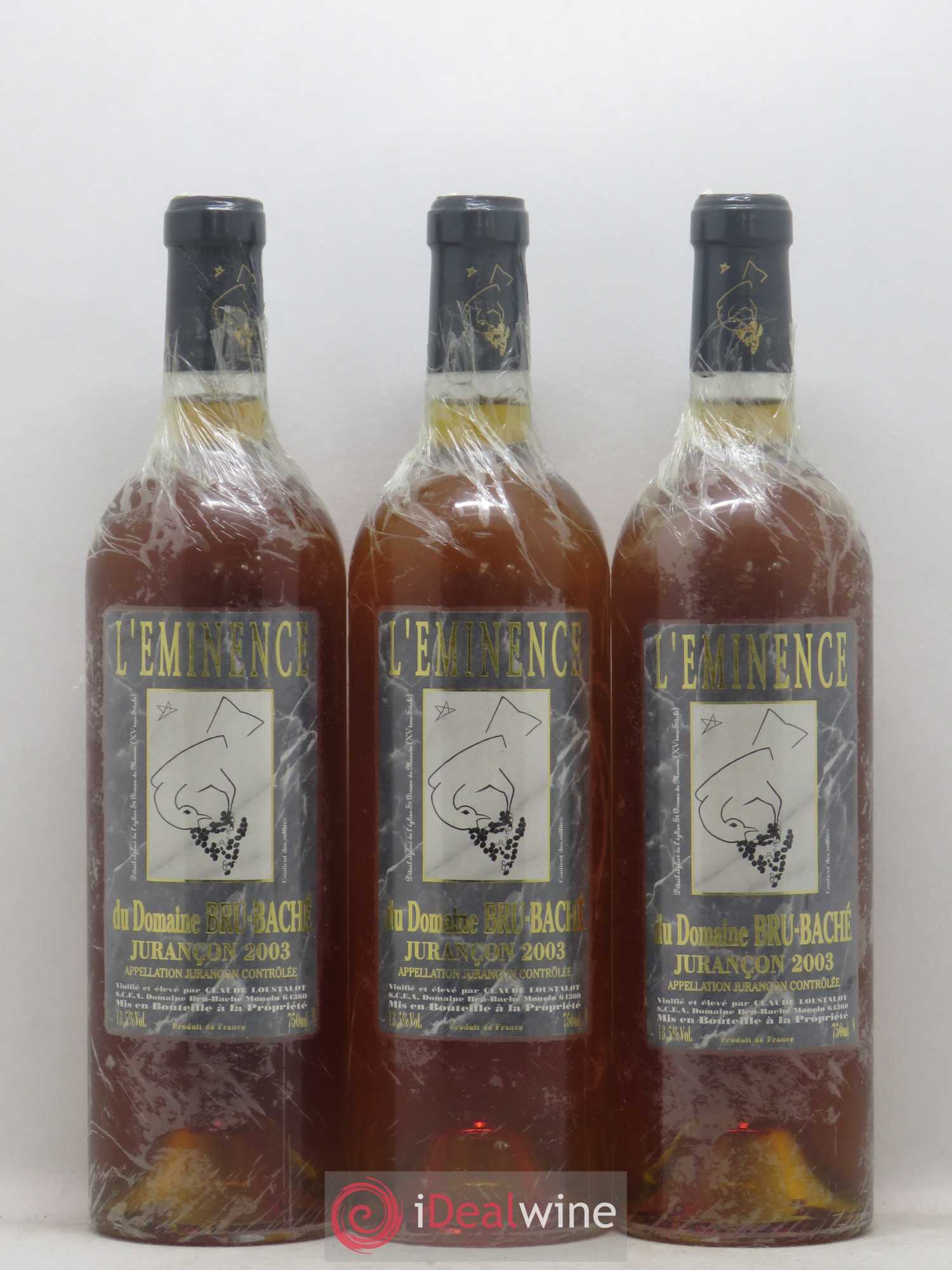 Jurançon L'Eminence Domaine Bru-Baché 2003 - Posten von 3 Flaschen - 0