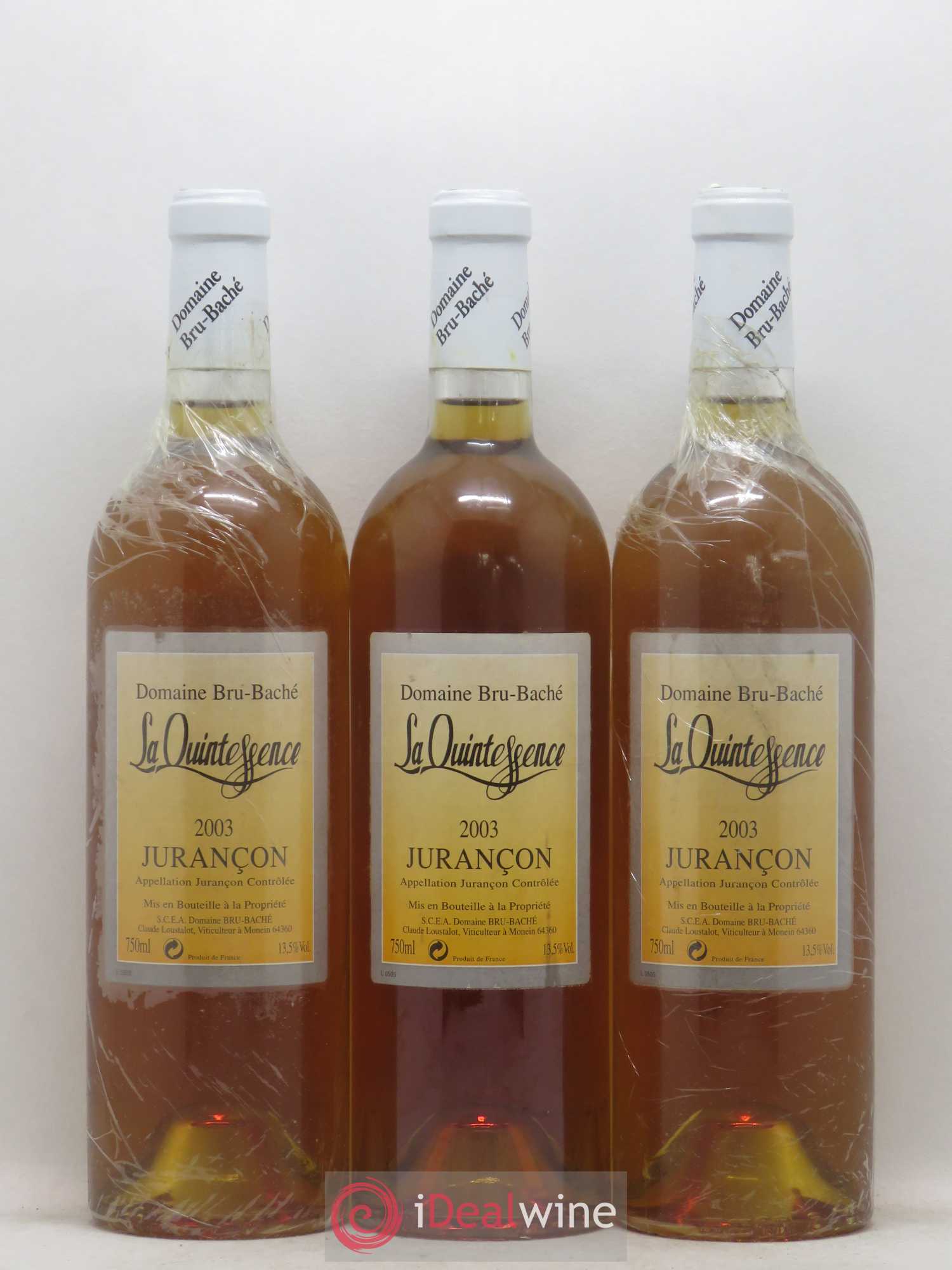 Jurançon La Quintessence Domaine Bru-Baché 2003 - Lot de 3 bouteilles - 0