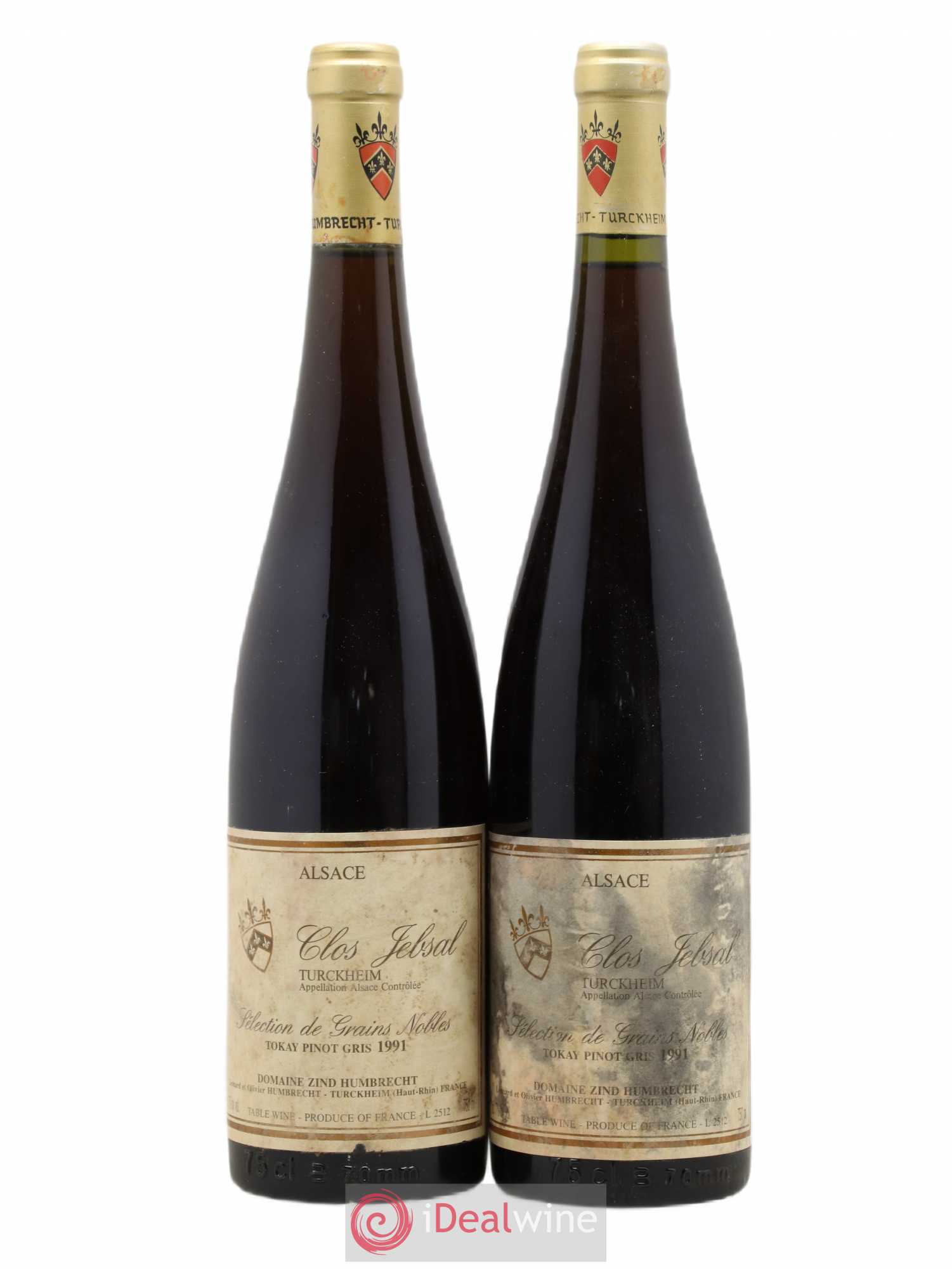 Alsace Pinot Gris Clos Jebsal Sélection de Grains Nobles Zind-Humbrecht (Domaine) 1991 - Lotto di 2 bottiglie - 0