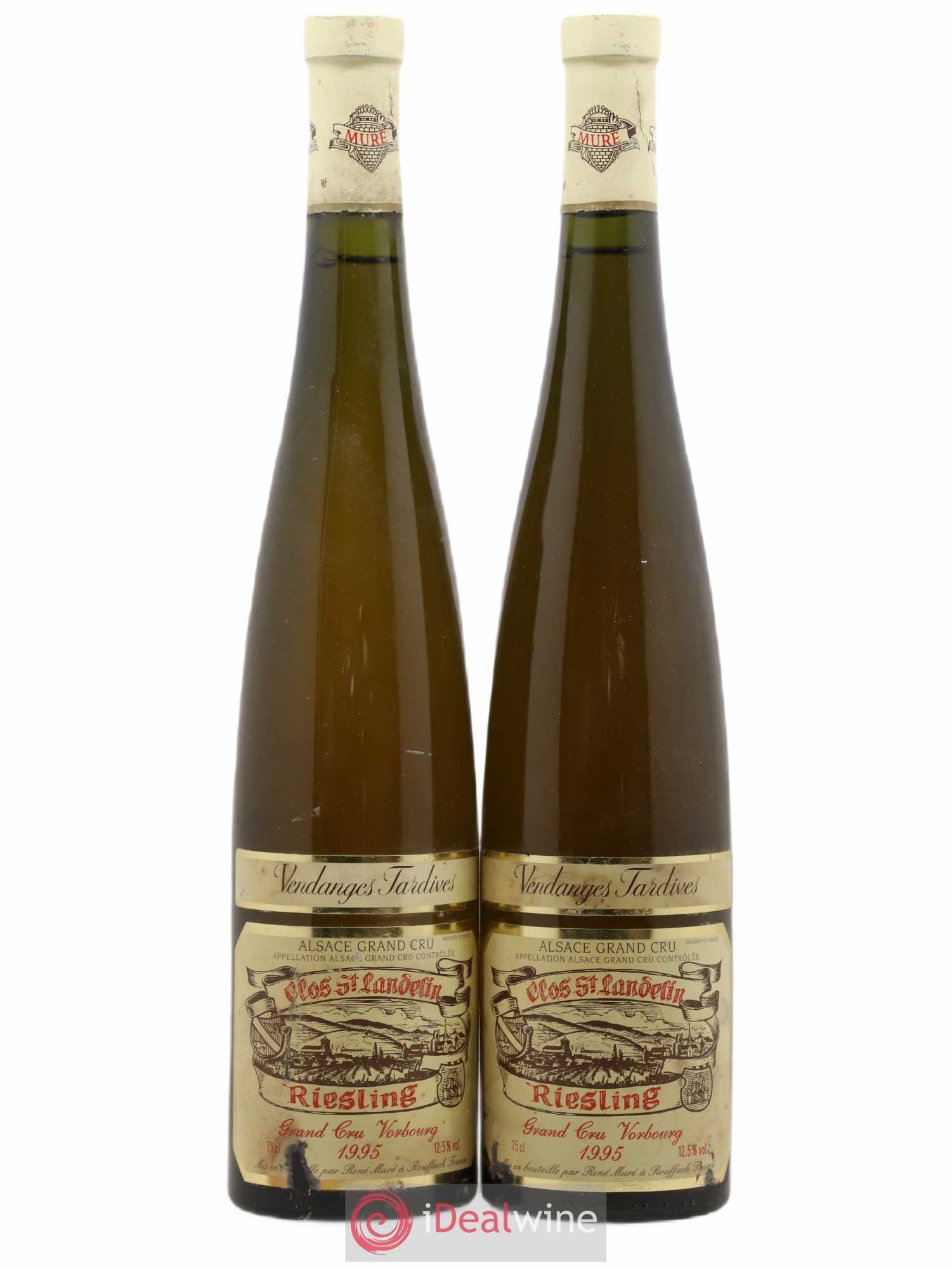 Alsace Clos St Landelin Riesling Grand Cru Vorbourg Vendanges Tardives René Muré 1995 - Posten von 2 Flaschen - 0