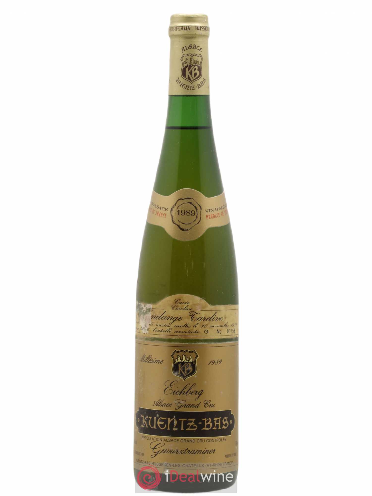 Gewurztraminer Grand Cru Eichberg Vendange Tardive Kuentz Bas 1989 - Posten von 1 Flasche - 0