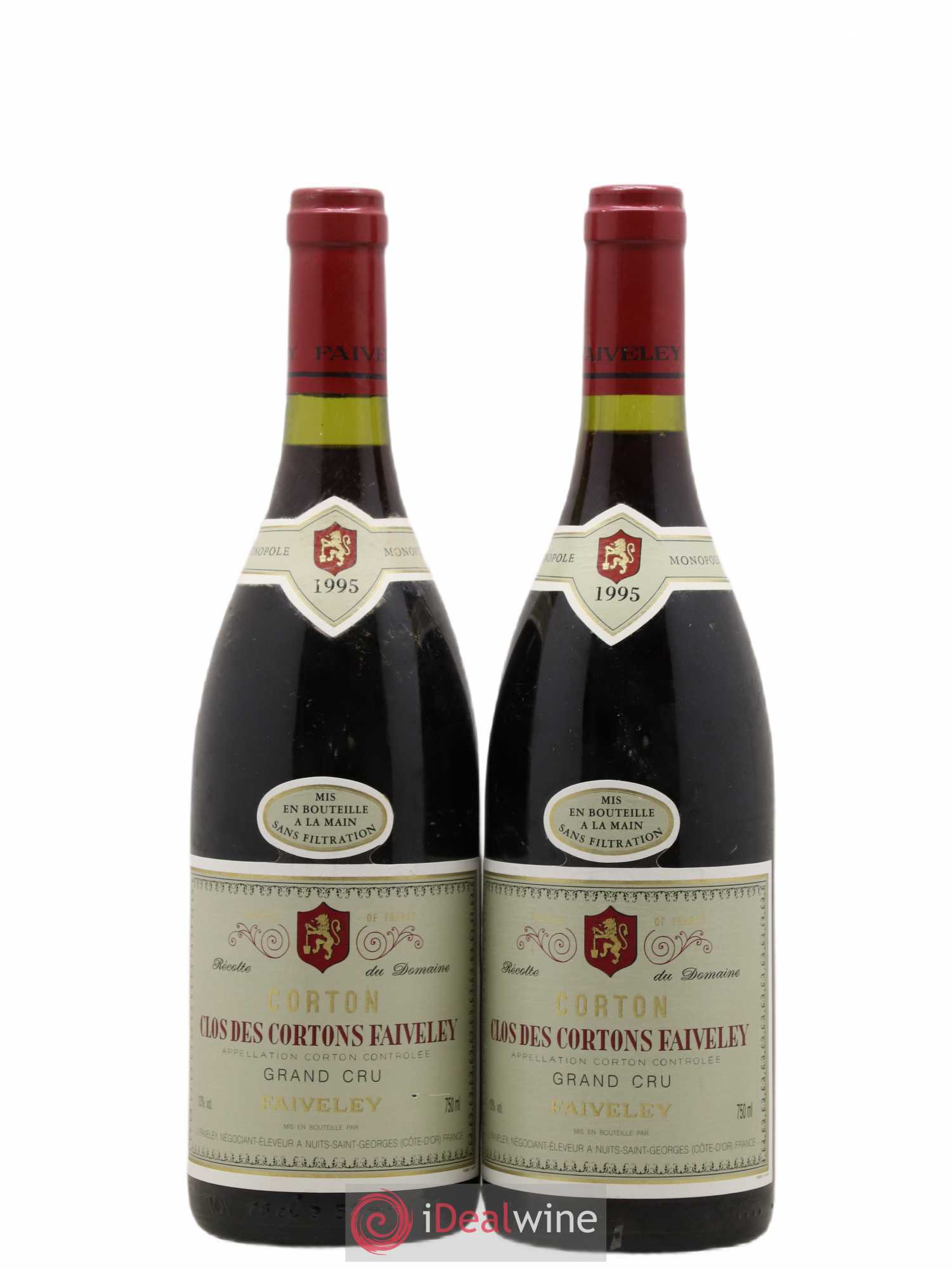 Corton Grand Cru Clos des Cortons Faiveley 1995 - Lot de 2 bouteilles - 0