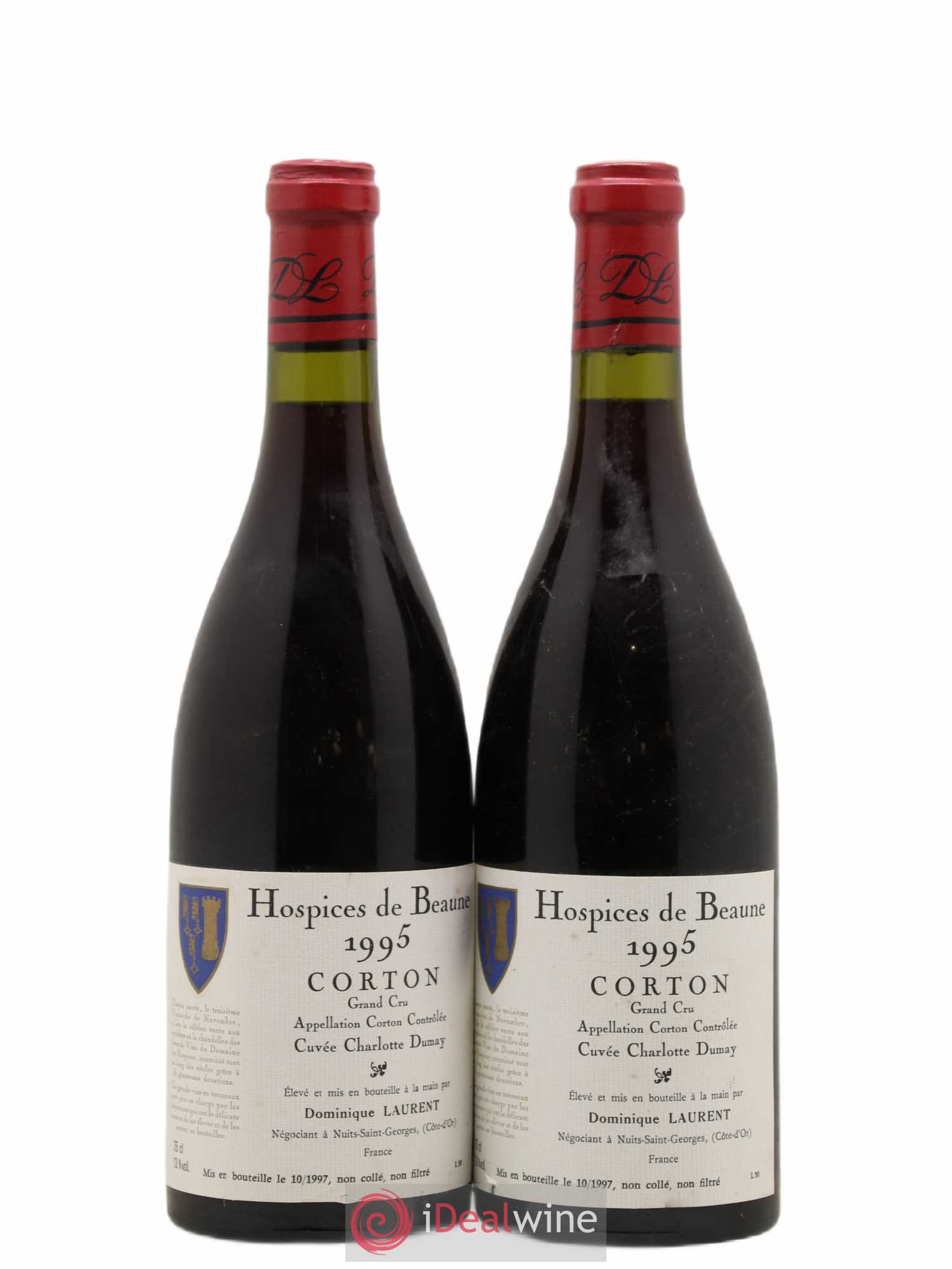 Corton Grand Cru Hospices De Beaune Cuvee Charlotte Dumay Dominique Laurent 1995 - Posten von 2 Flaschen - 0