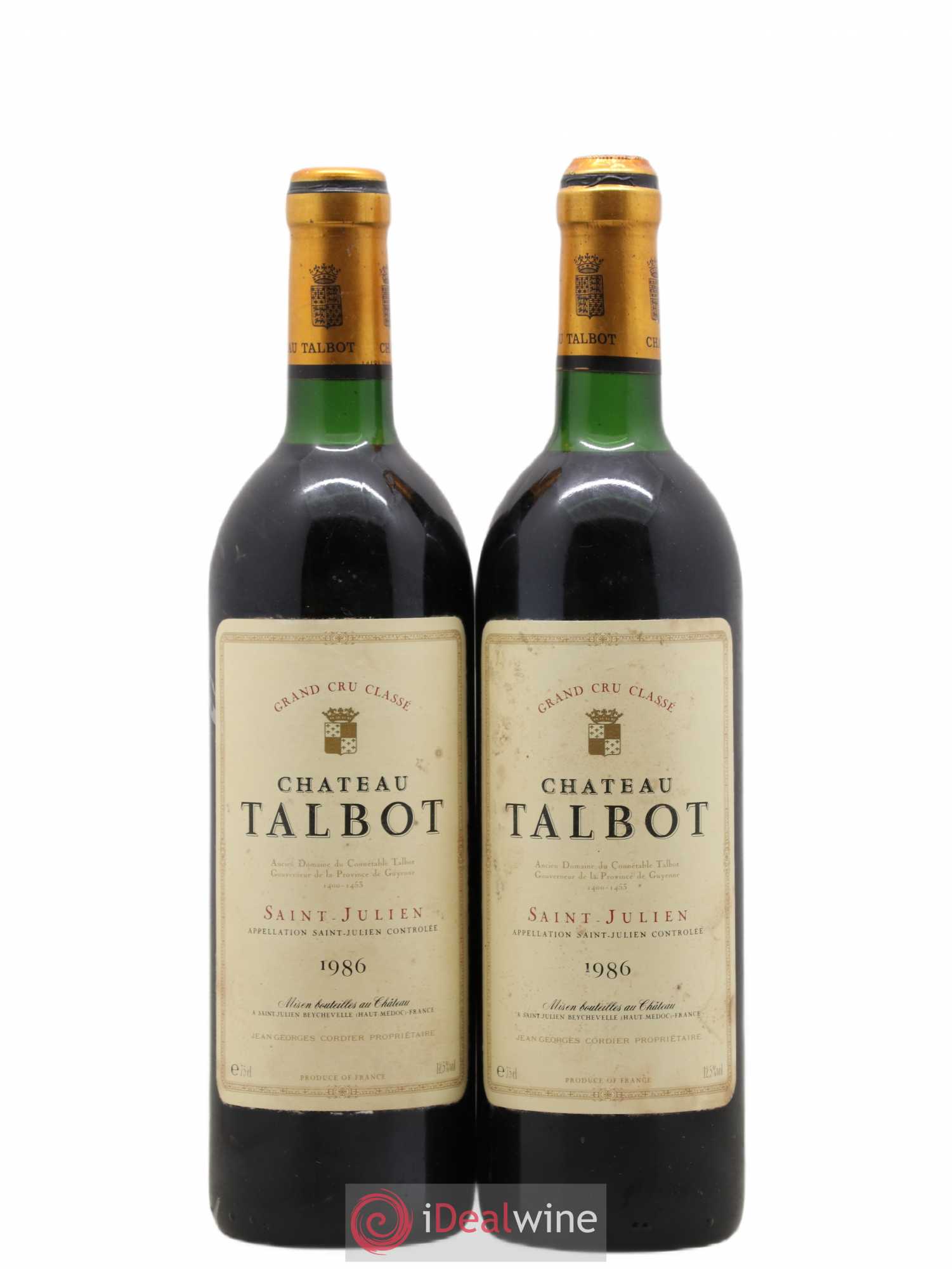 Château Talbot 4ème Grand Cru Classé 1986 - Lot de 2 bouteilles - 0