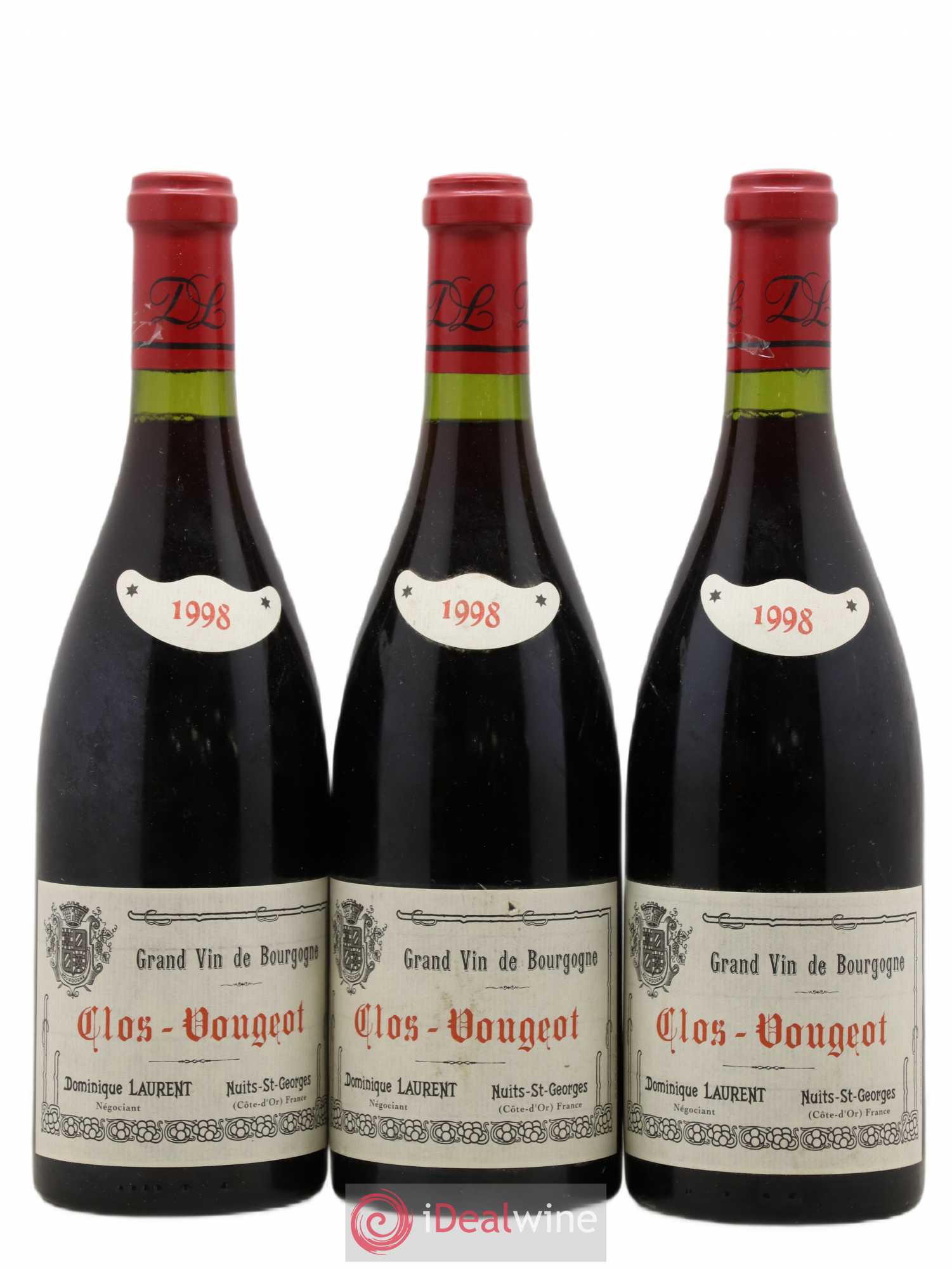 Clos de Vougeot Grand Cru Dominique Laurent 1998 - Lot de 3 bouteilles - 0