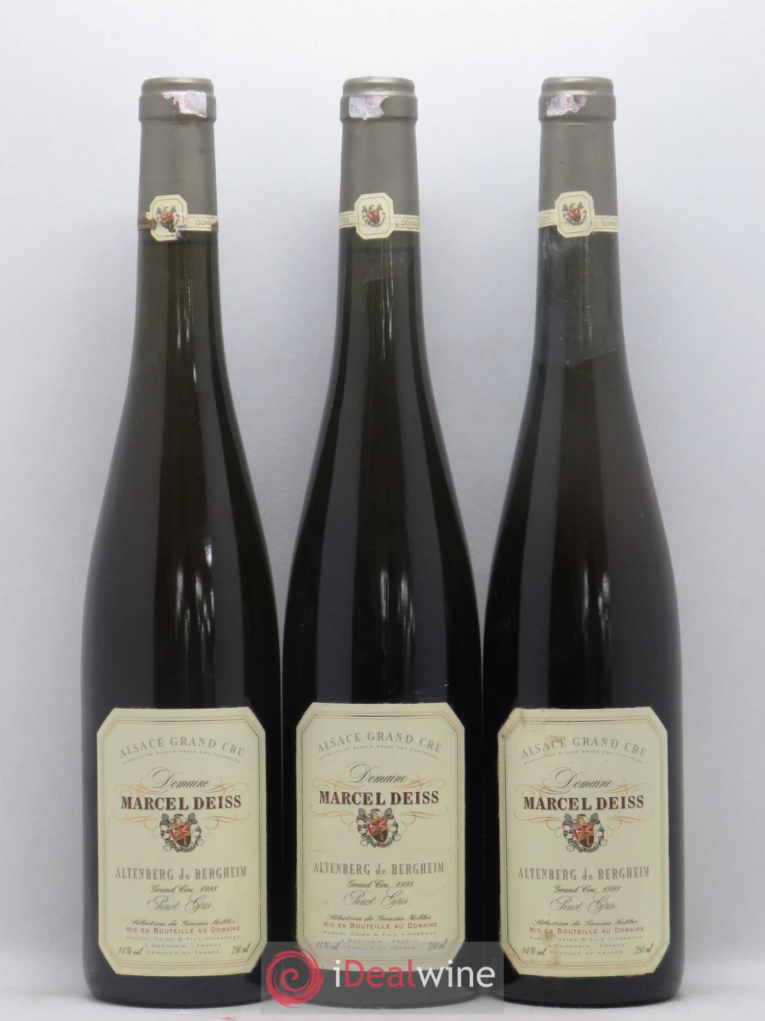 Alsace Grand Cru Altenberg de Bergheim Marcel Deiss (Domaine) Pinot gris Séléction de grains nobles 1998 - Lotto di 3 bottiglie - 0