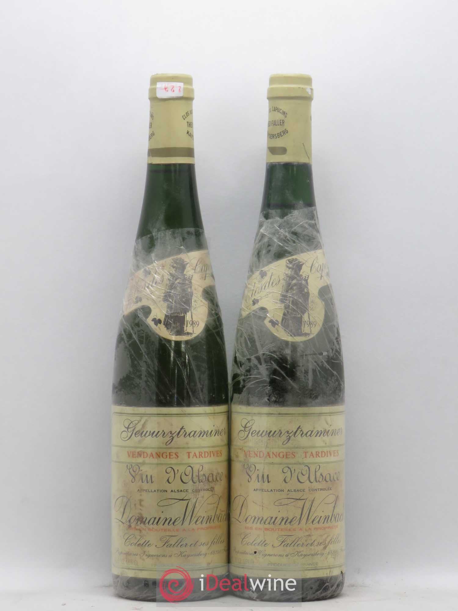 Alsace Gewurztraminer Vendanges Tardives Weinbach (Domaine) Clos des Capucins 1989 - Lot de 2 bouteilles - 0