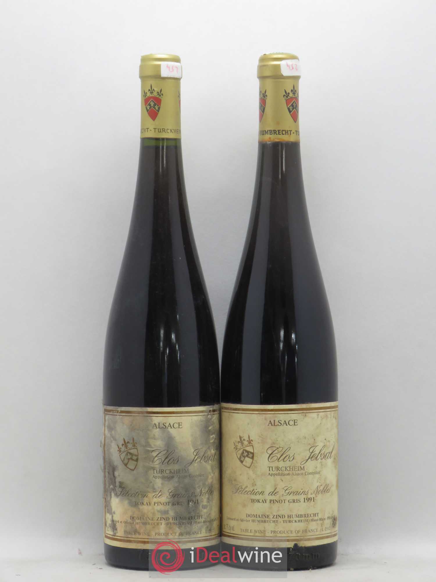 Alsace Pinot Gris Clos Jebsal Sélection de Grains Nobles Zind-Humbrecht (Domaine) 1991 - Lotto di 2 bottiglie - 0