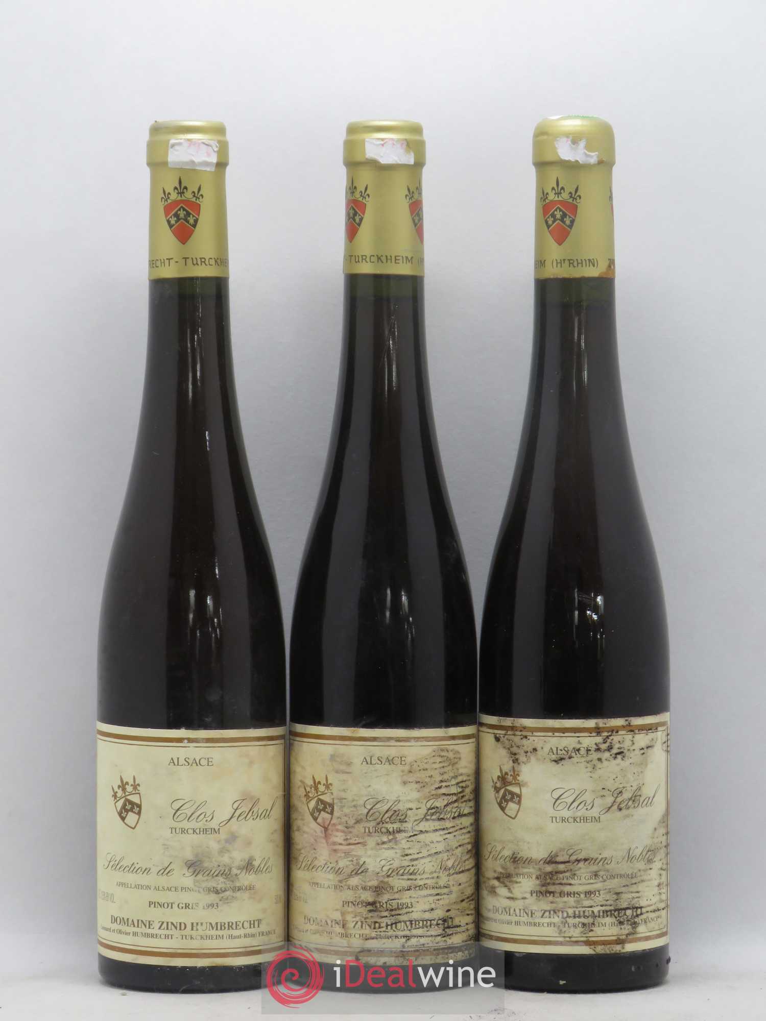 Alsace Pinot Gris Clos Jebsal Sélection de Grains Nobles Zind-Humbrecht (Domaine) 50cl 1993 - Lotto di 3 bottiglie - 0