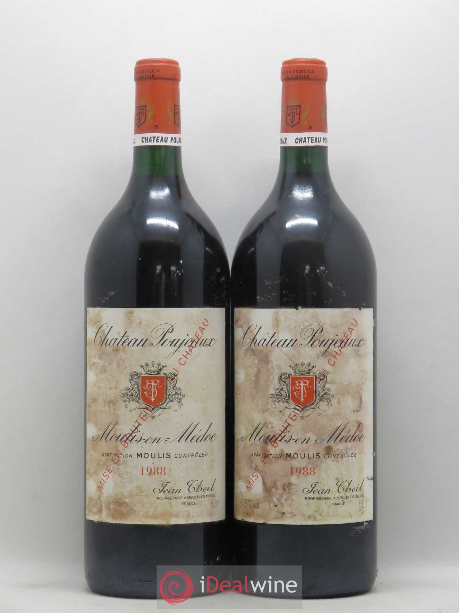 Château Poujeaux 1988 - Lot de 2 magnums - 0