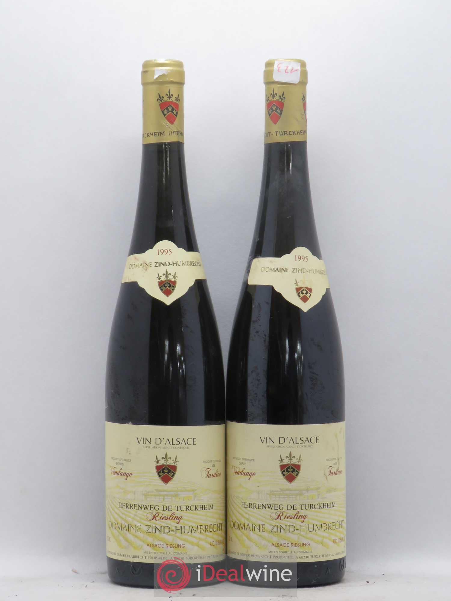 Riesling Vendanges Tardives Herrenweg de Turckheim Domaine Zind Humbrecht 1995 - Posten von 2 Flaschen - 0