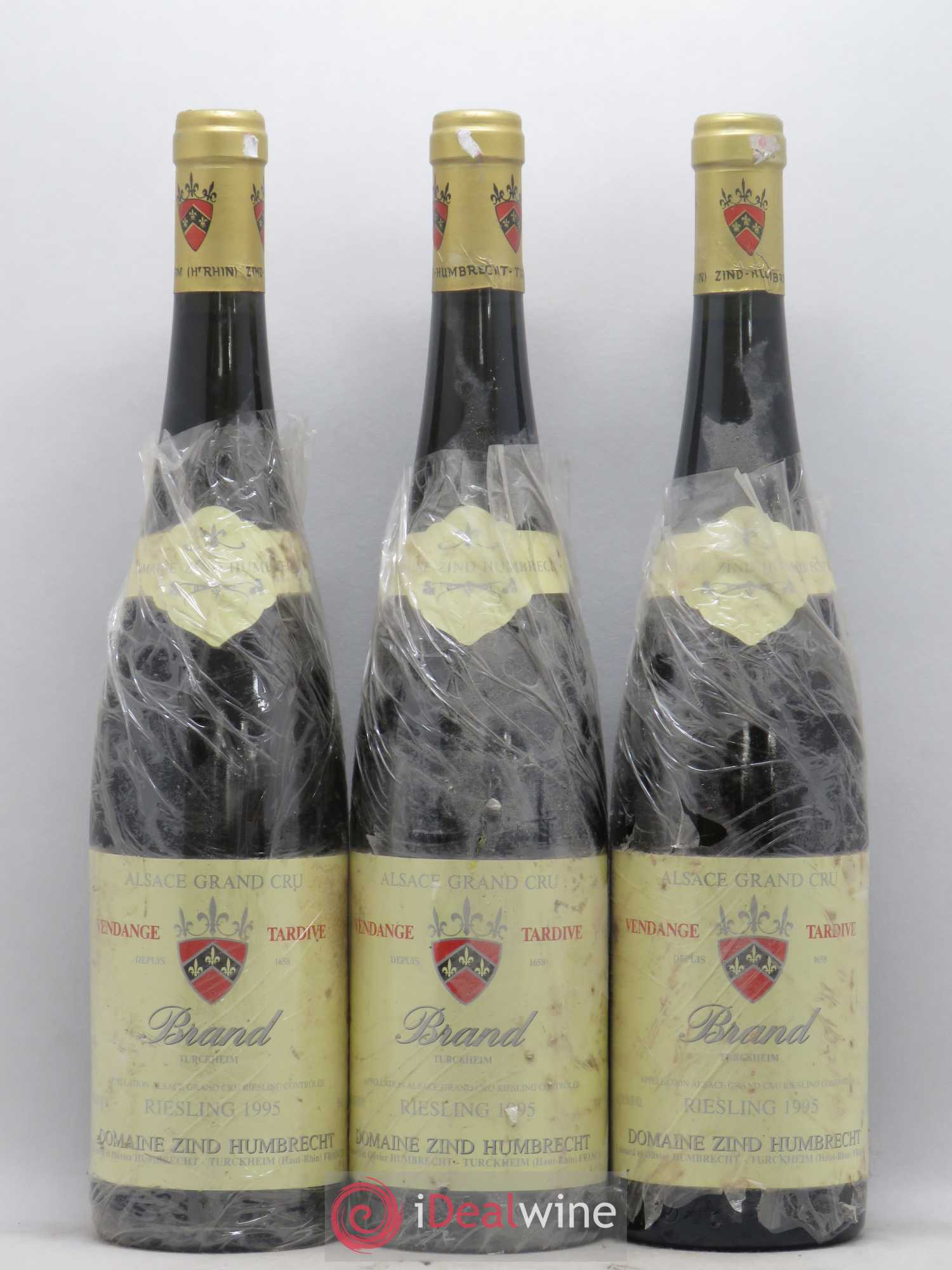Alsace Riesling Grand Cru Brand Vendanges Tardives Zind-Humbrecht (Domaine) 1995 - Lotto di 3 bottiglie - 0