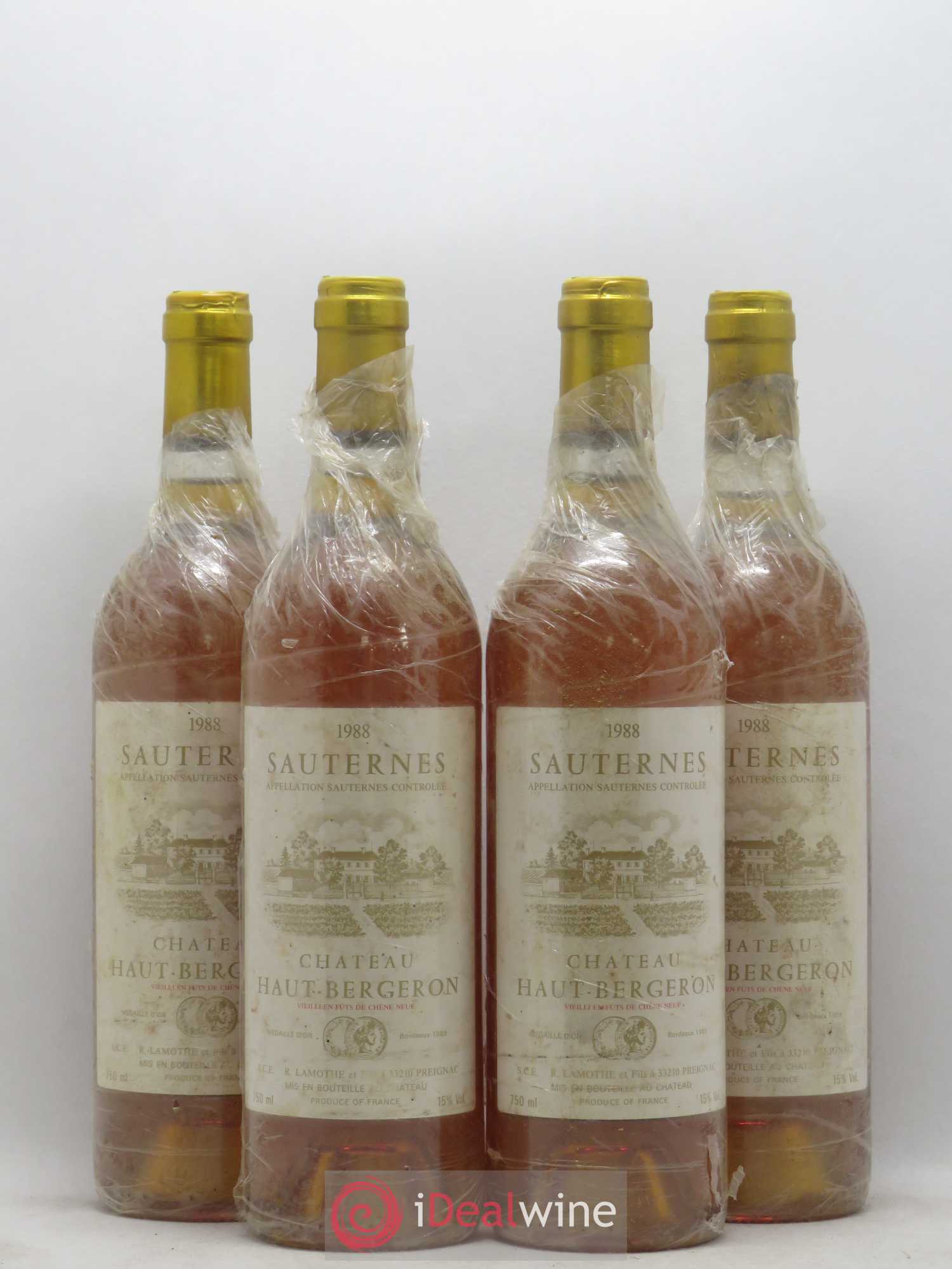 Château Haut-Bergeron 1988 - Lotto di 4 bottiglie - 0