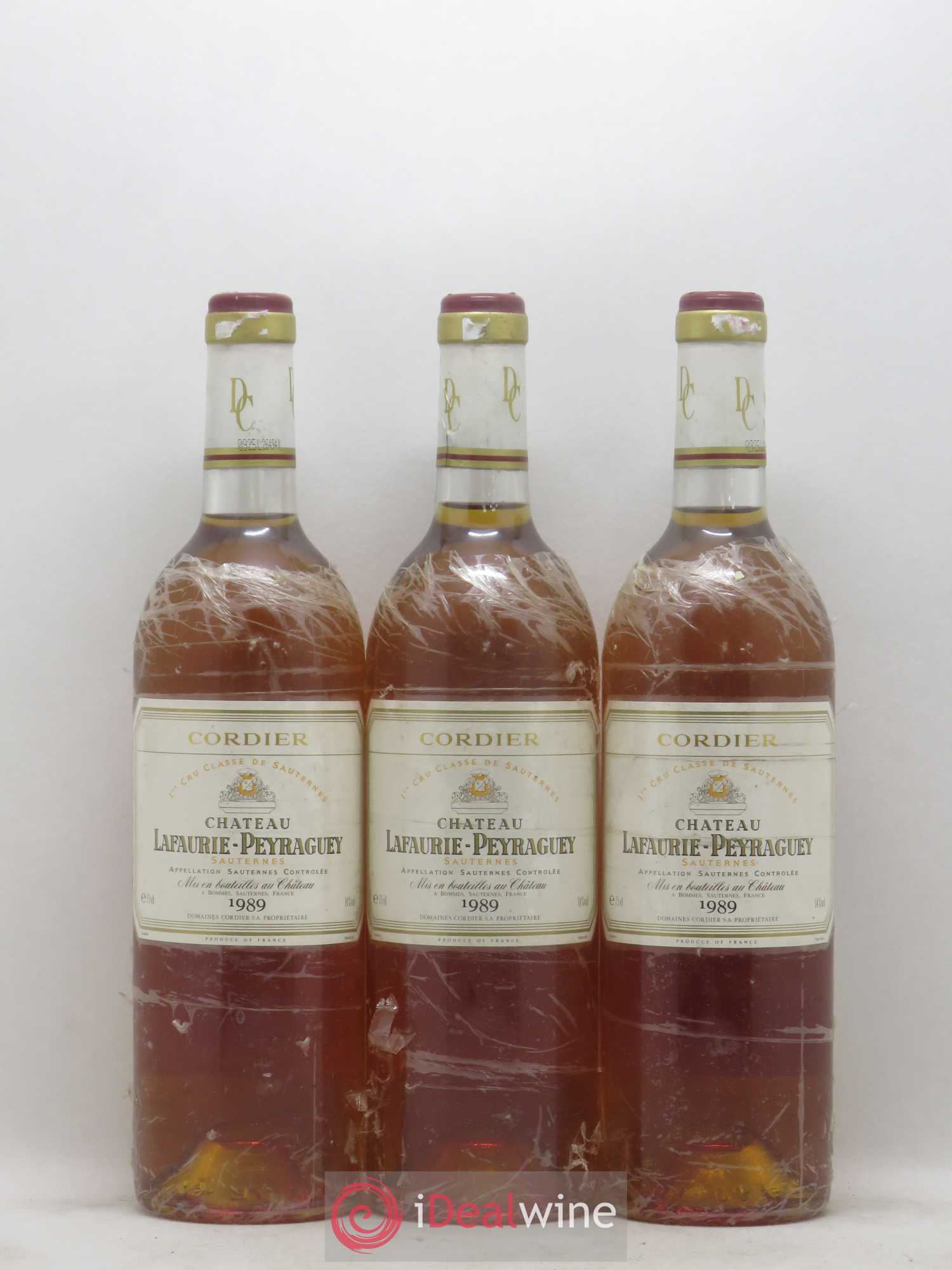 Château Lafaurie-Peyraguey 1er Grand Cru Classé 1989 - Lotto di 3 bottiglie - 0