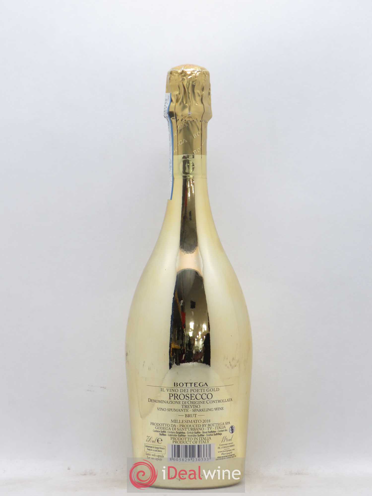 Vin Mousseux Prosecco Brut Il Vino dei Poeti Gold Bottega 2018 - Lot de 1 bouteille - 1