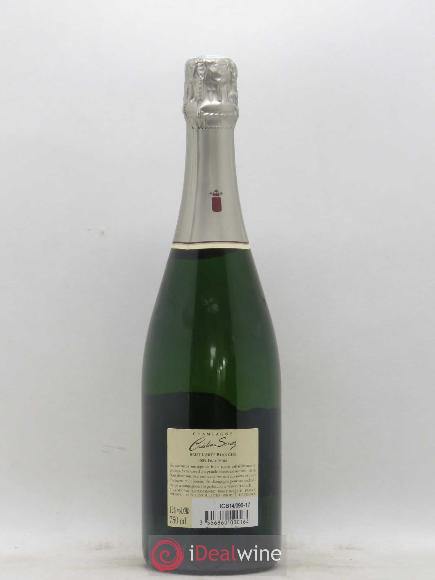 Champagne Carte Blanche Brut Cristian Senez - Lot of 1 bottle - 1