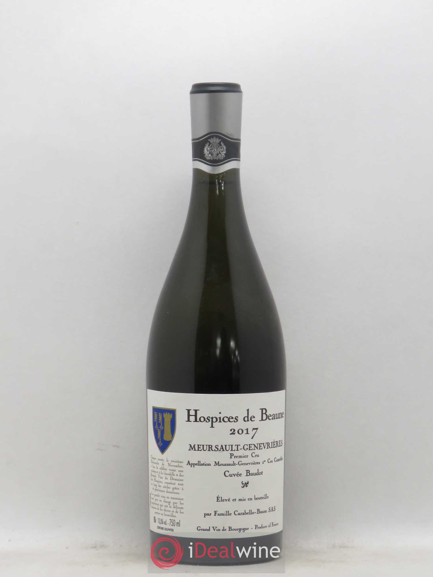 Meursault 1er Cru Genevrières Cuvée Baudot Hospices de Beaune Carabello Baumes 2017 - Posten von 1 Flasche - 0