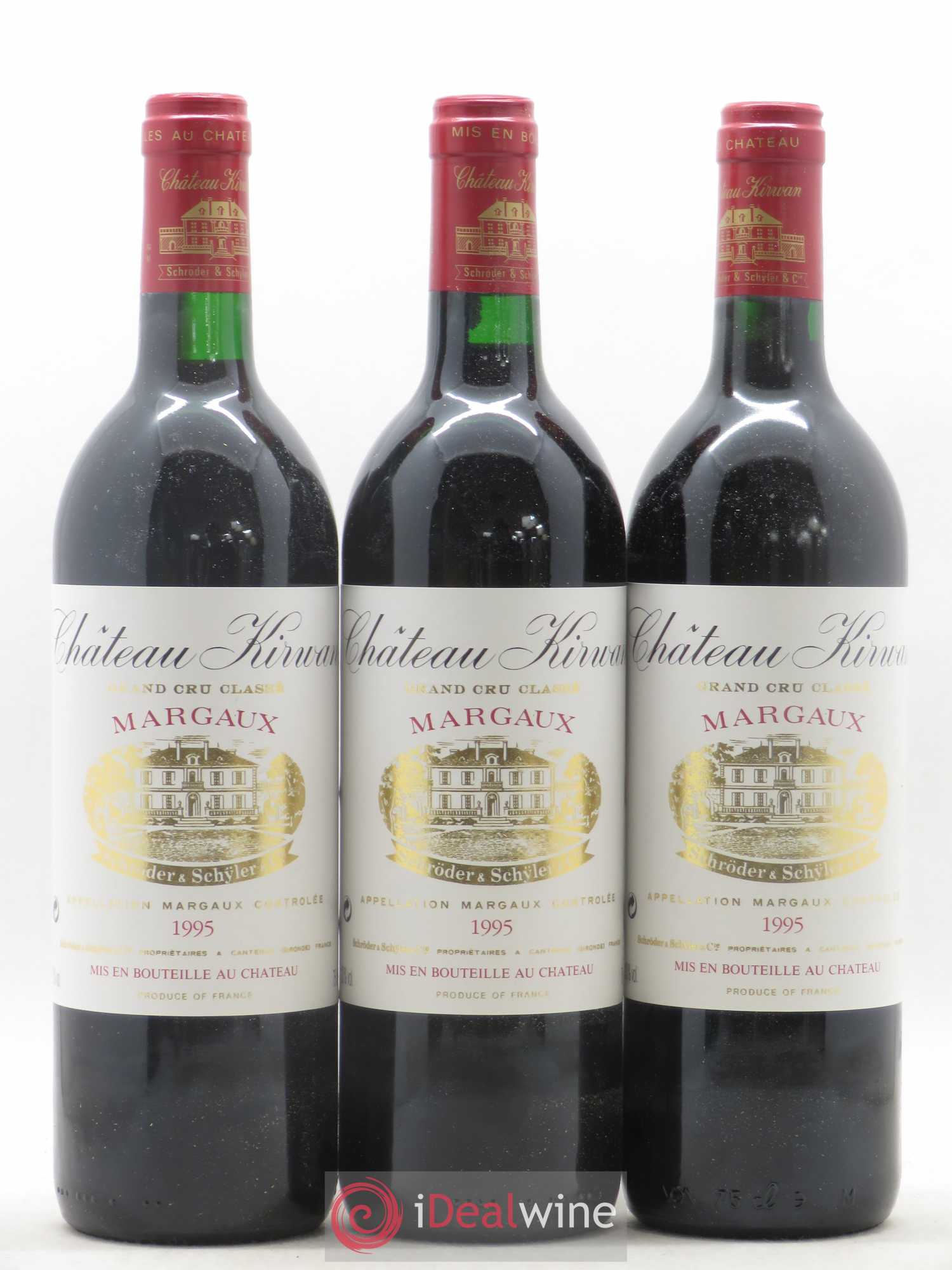 Château Kirwan 3ème Grand Cru Classé 1995 - Lot de 3 bouteilles - 0