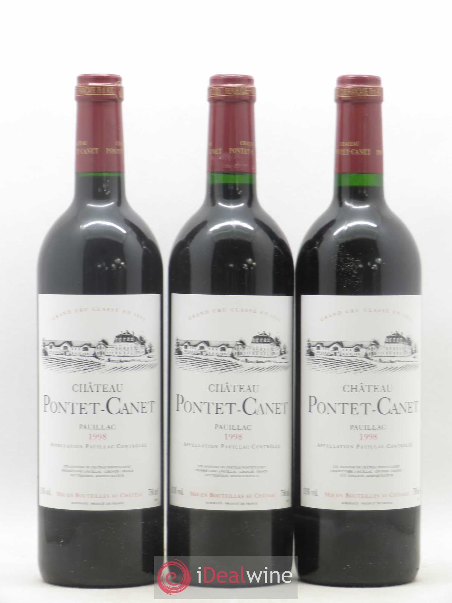 Château Pontet Canet 5ème Grand Cru Classé 1998 - Lot de 12 bouteilles - 1