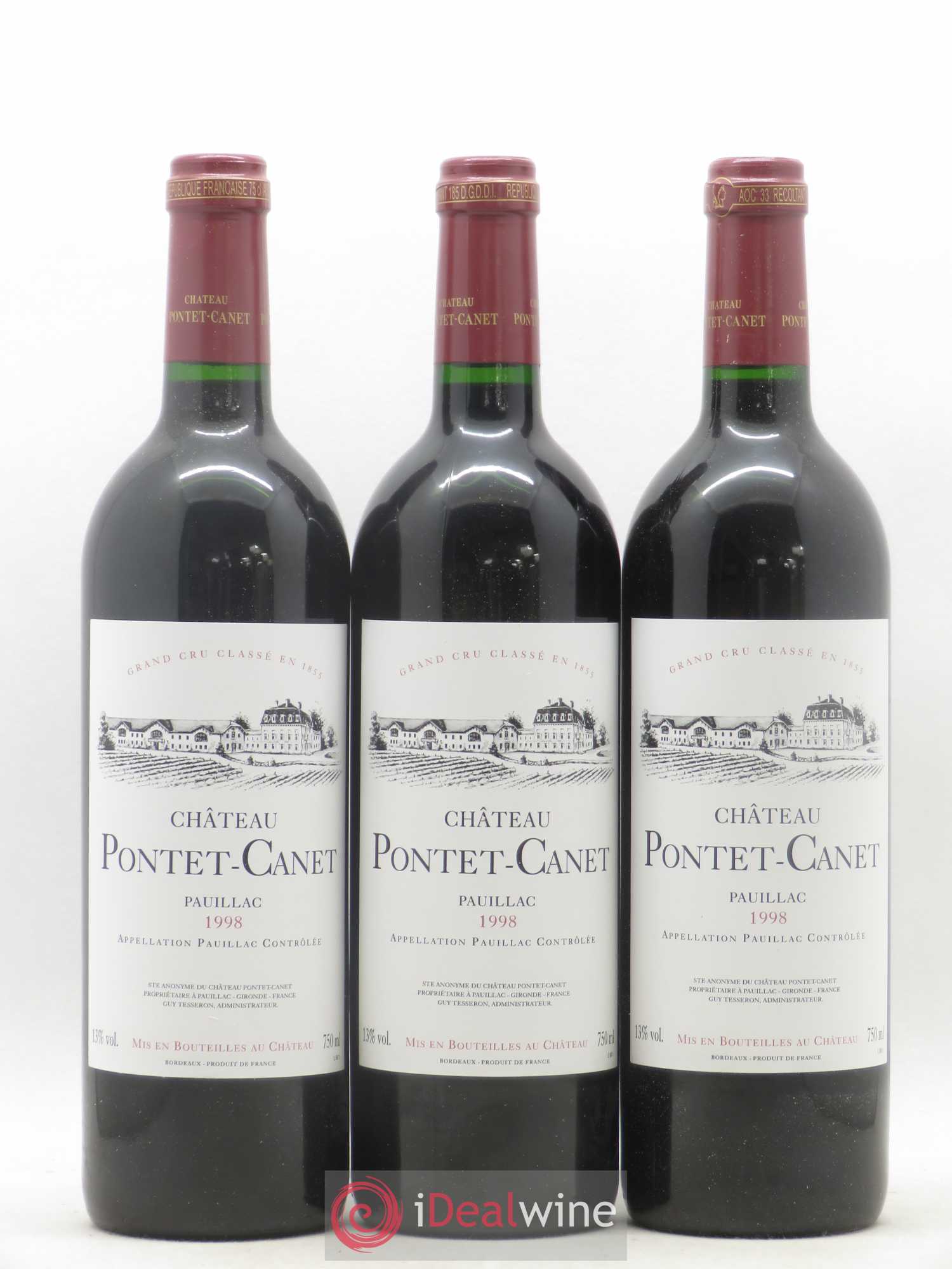 Château Pontet Canet 5ème Grand Cru Classé 1998 - Lot de 12 bouteilles - 2