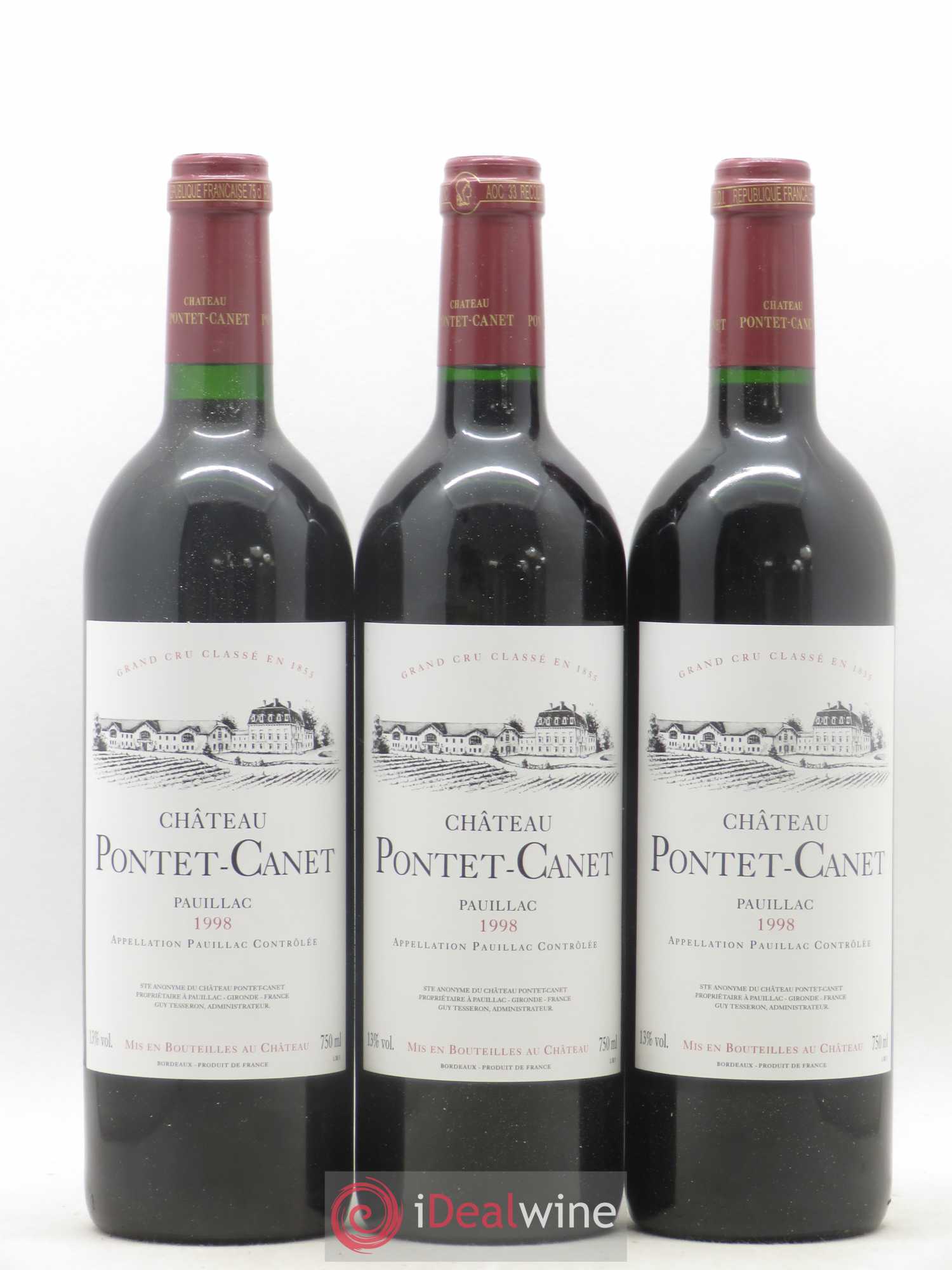Château Pontet Canet 5ème Grand Cru Classé 1998 - Lot de 12 bouteilles - 3