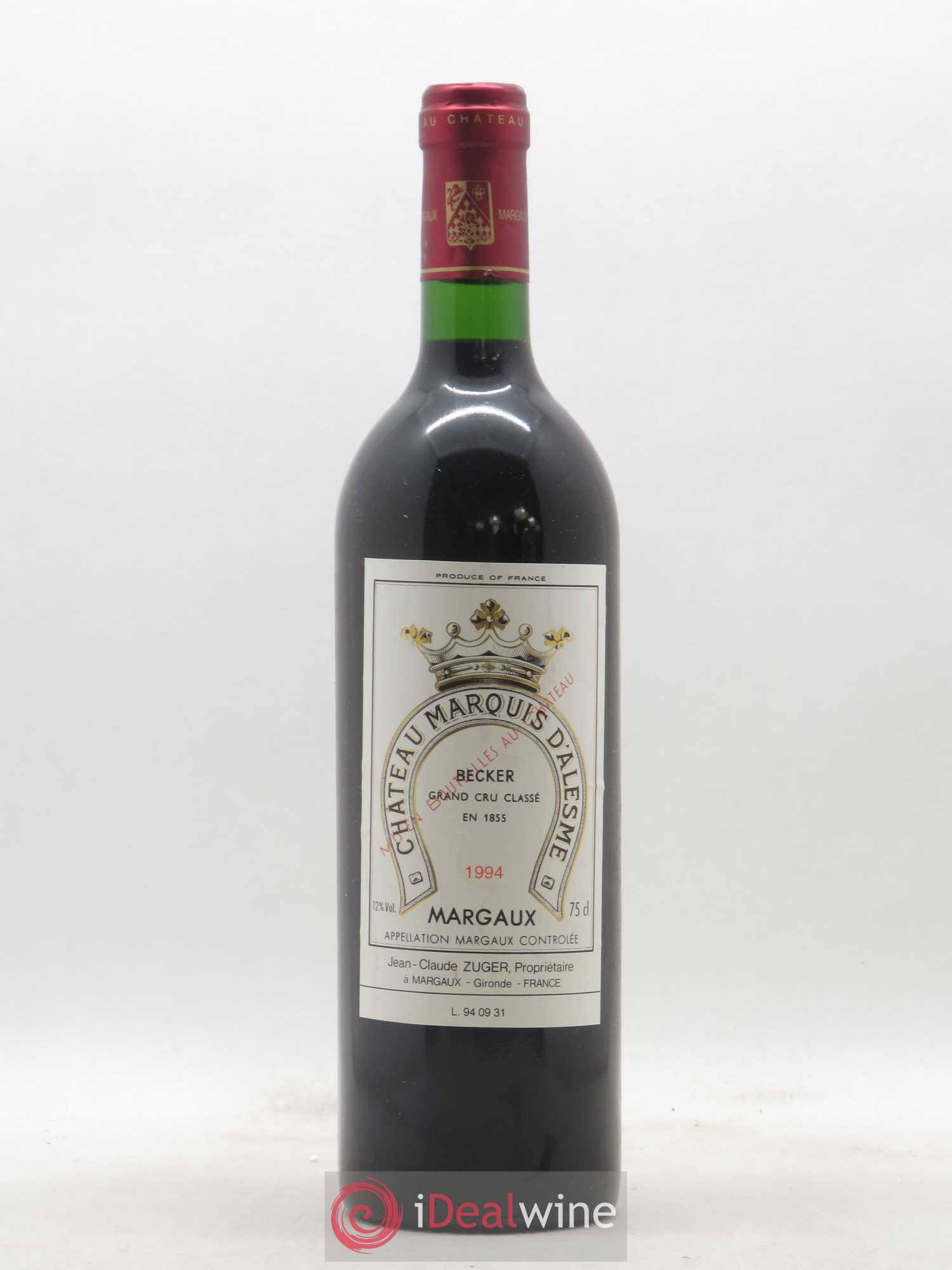 Château Marquis d'Alesme 1994 - Lot de 1 bouteille - 0